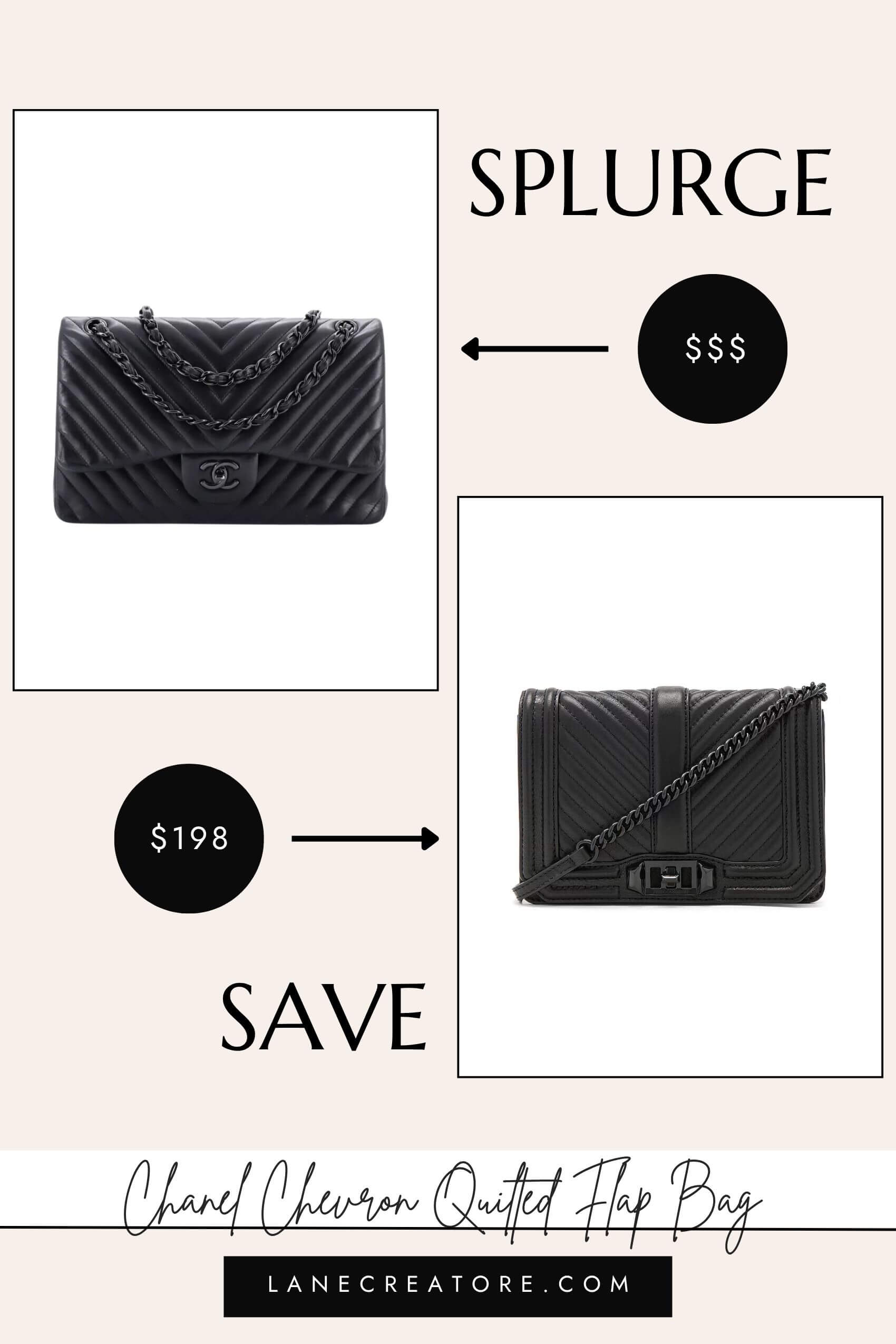 chanel black chevron flap bag dupe