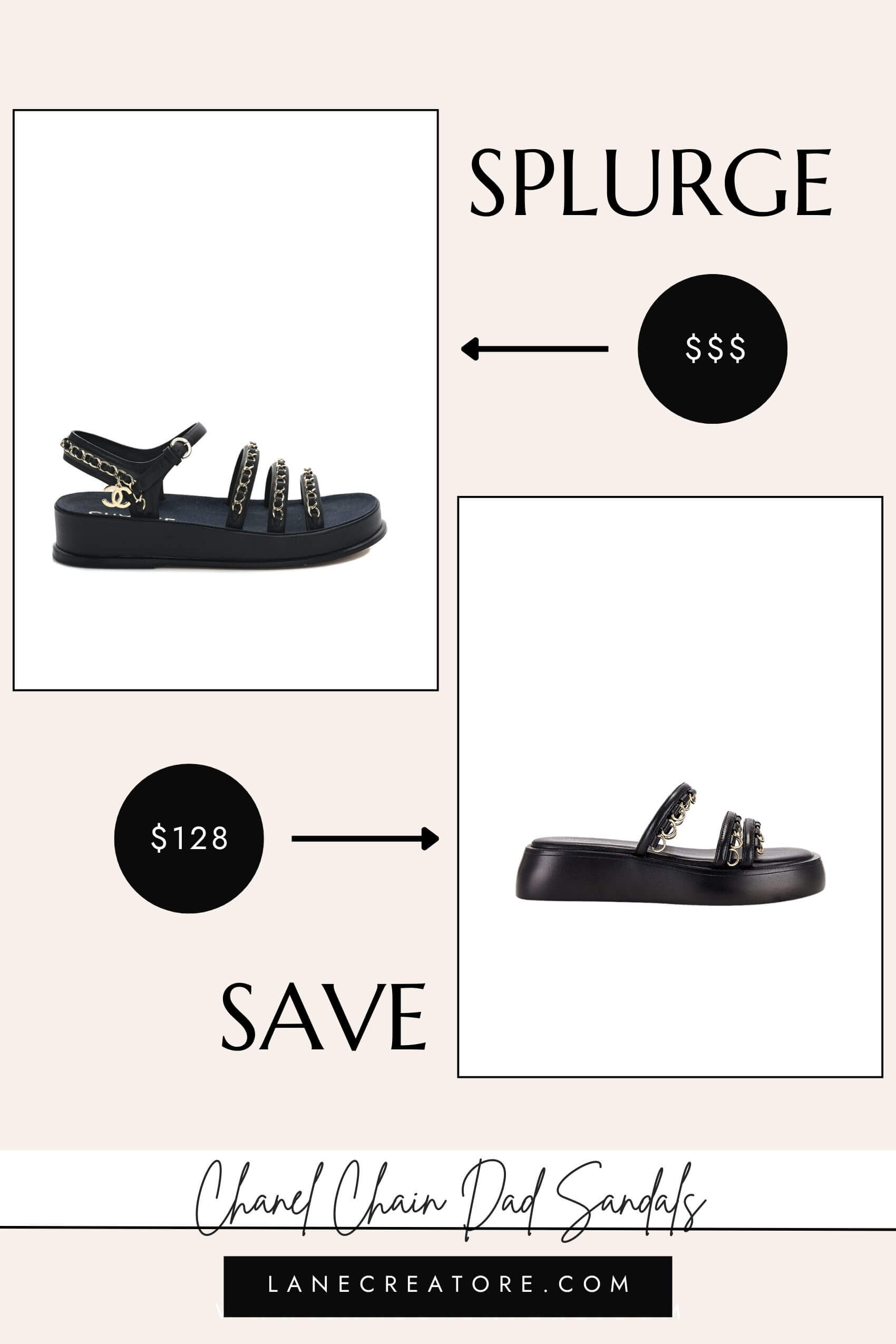 chanel chain dad sandals dupe