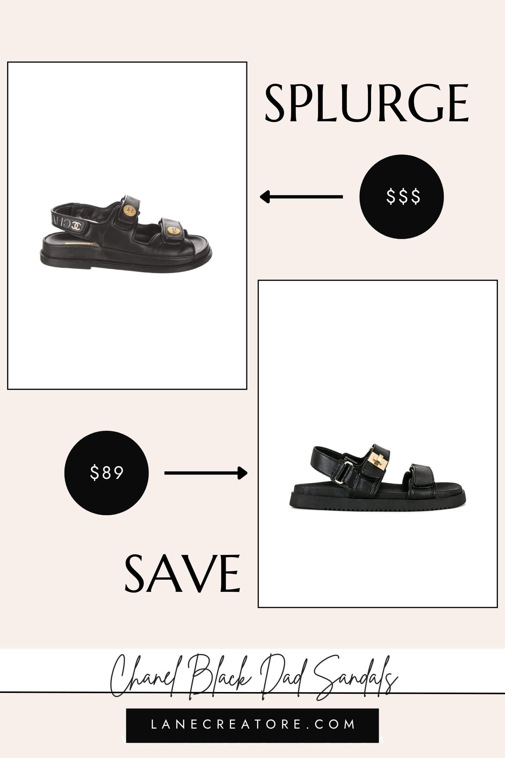 chanel dad sandals black  dupe