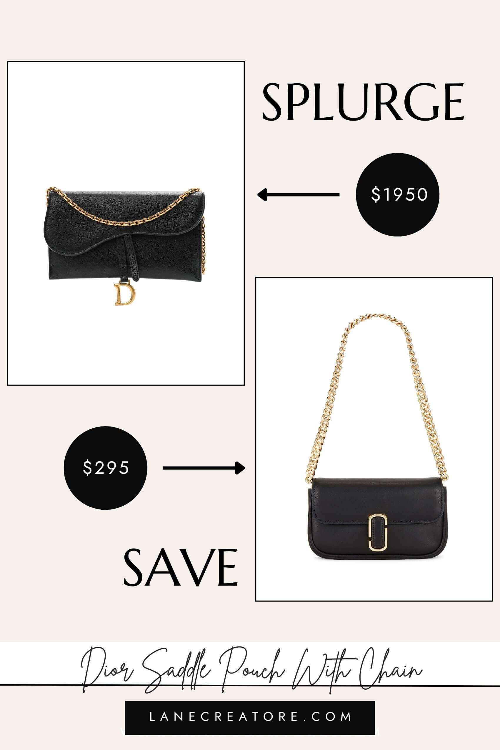 dior saddle pouch with chain dupe
