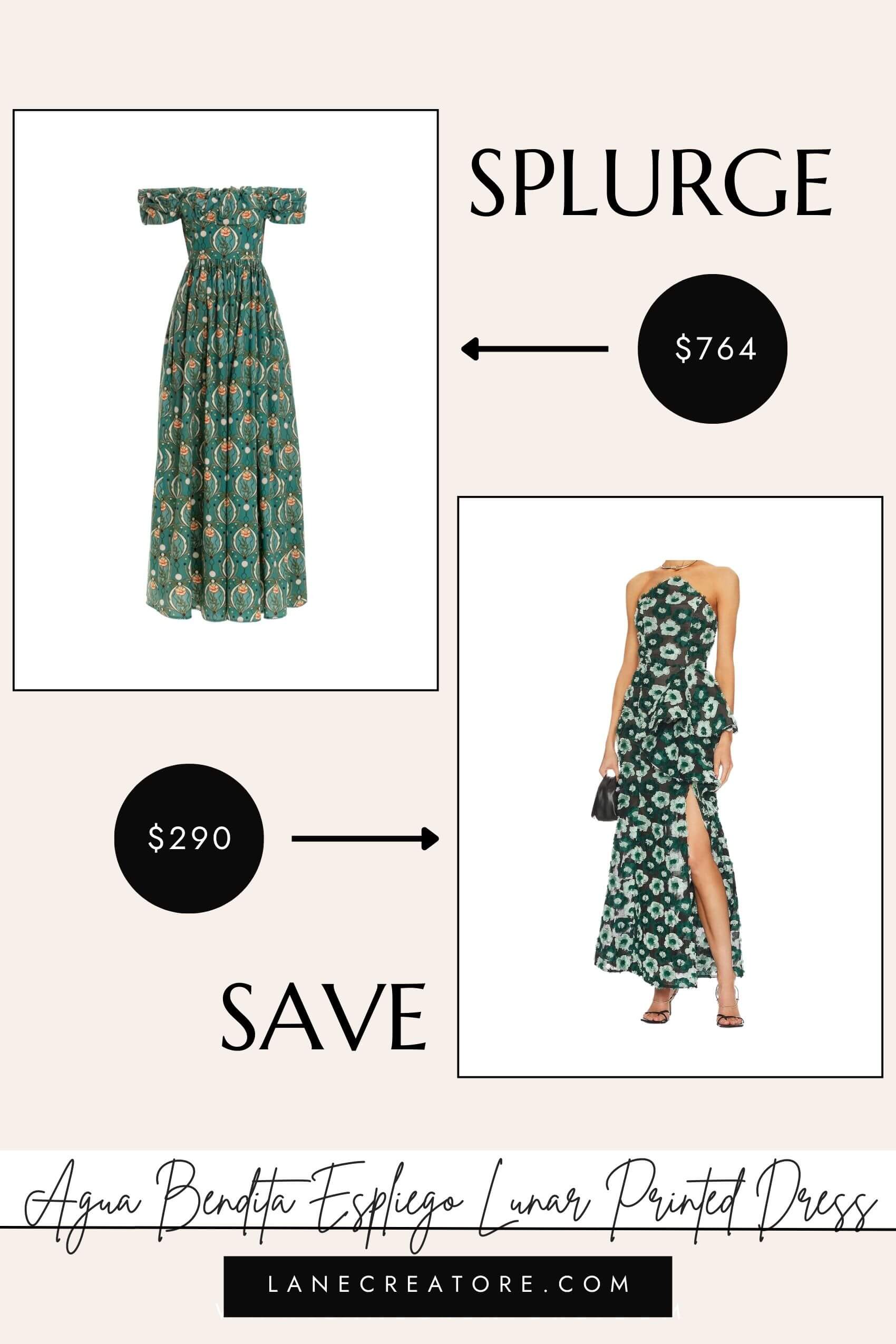 green agua by agua bendita espliego lunar dress dupe