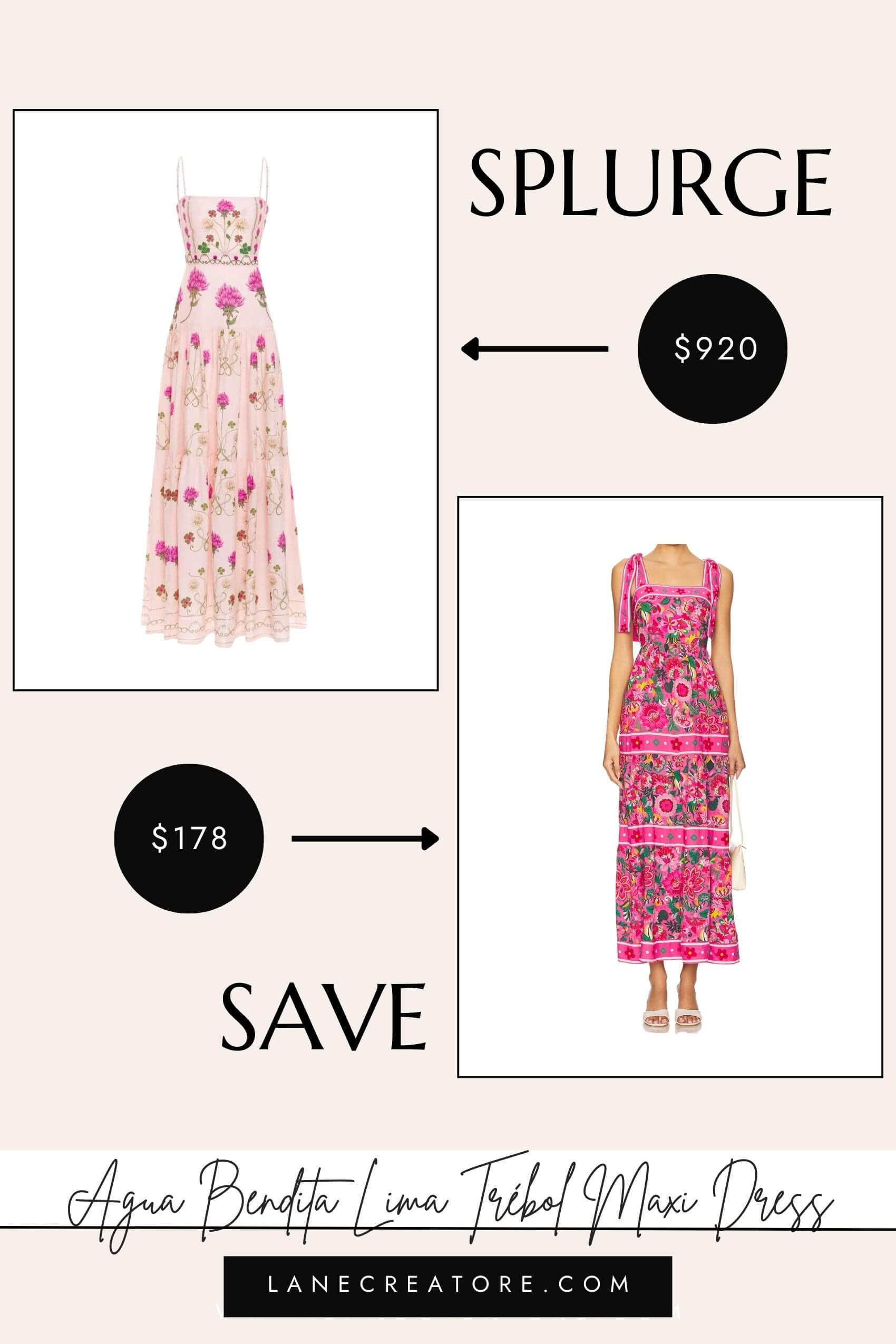 agua by agua bendita lima trébol pink maxi dress dupe