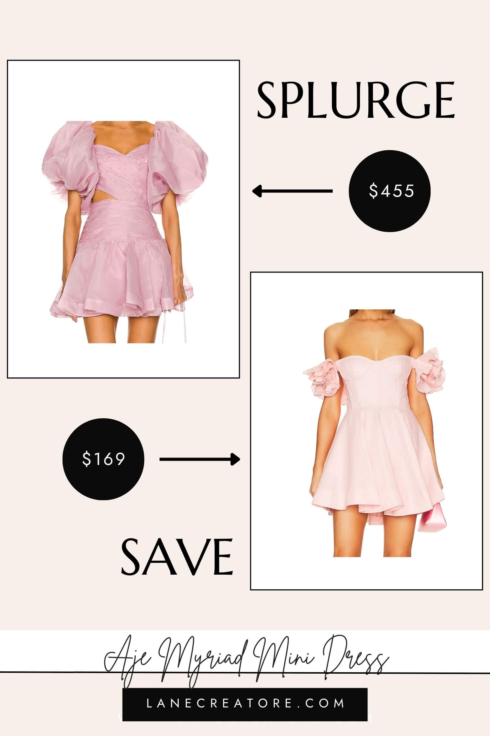 pink aje myriad dress dupe