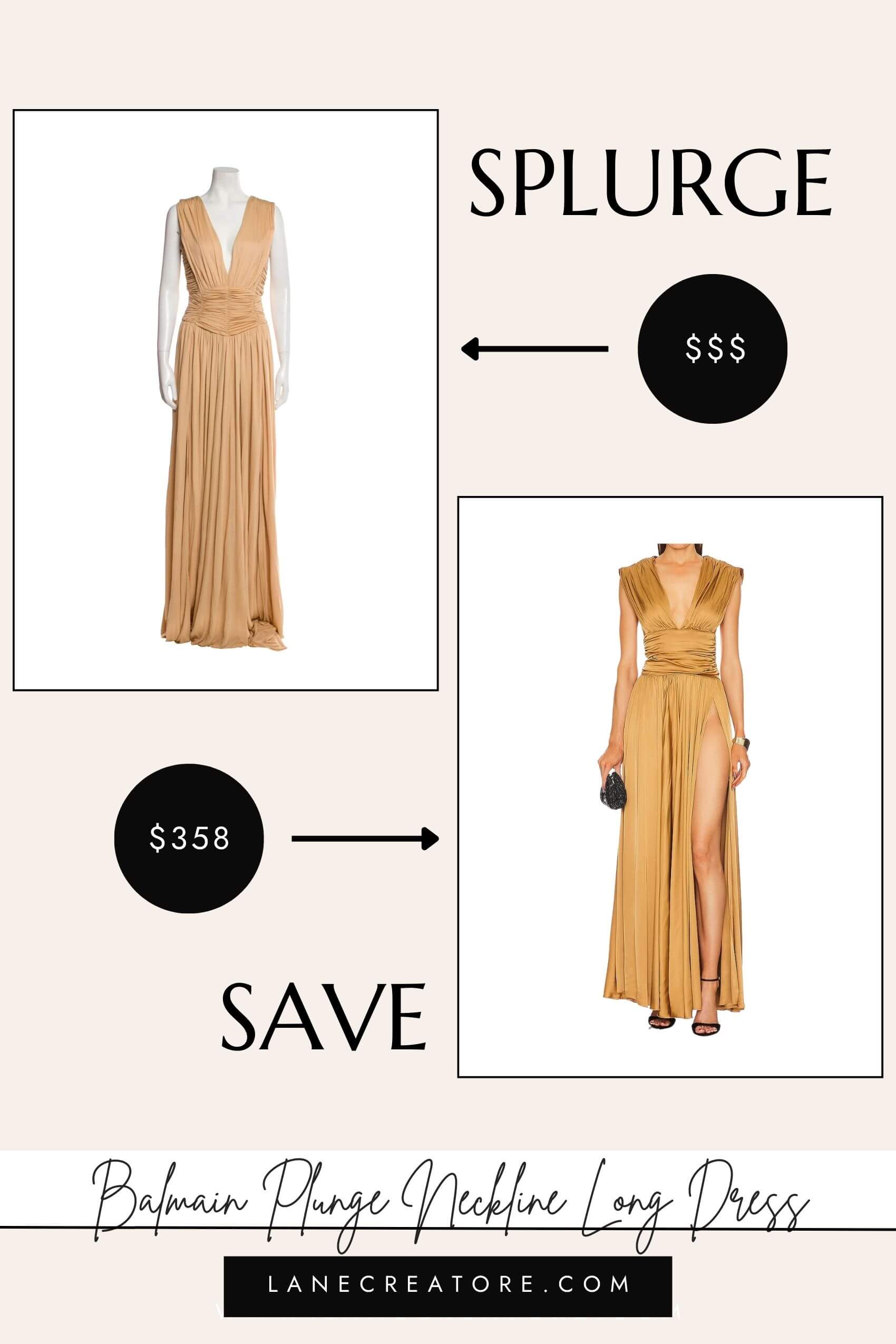 balmain gown dupe