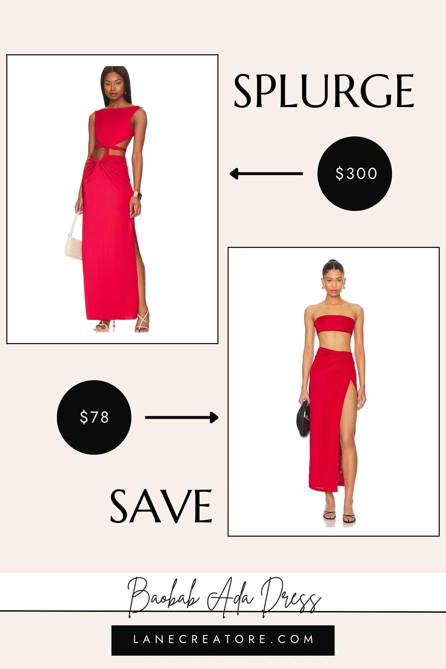 baobab red dress dupe