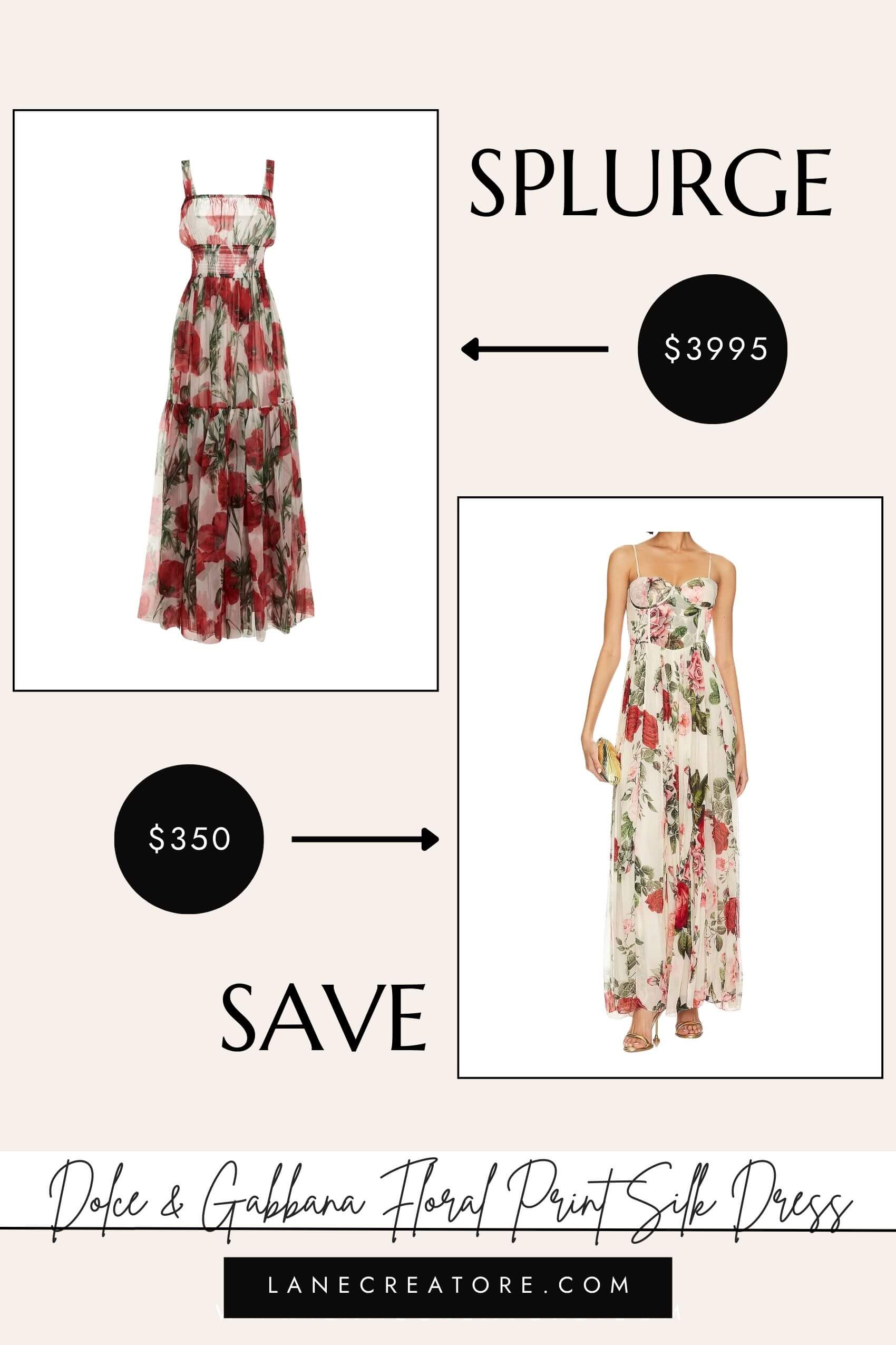 dolce and gabbana floral dress dupe