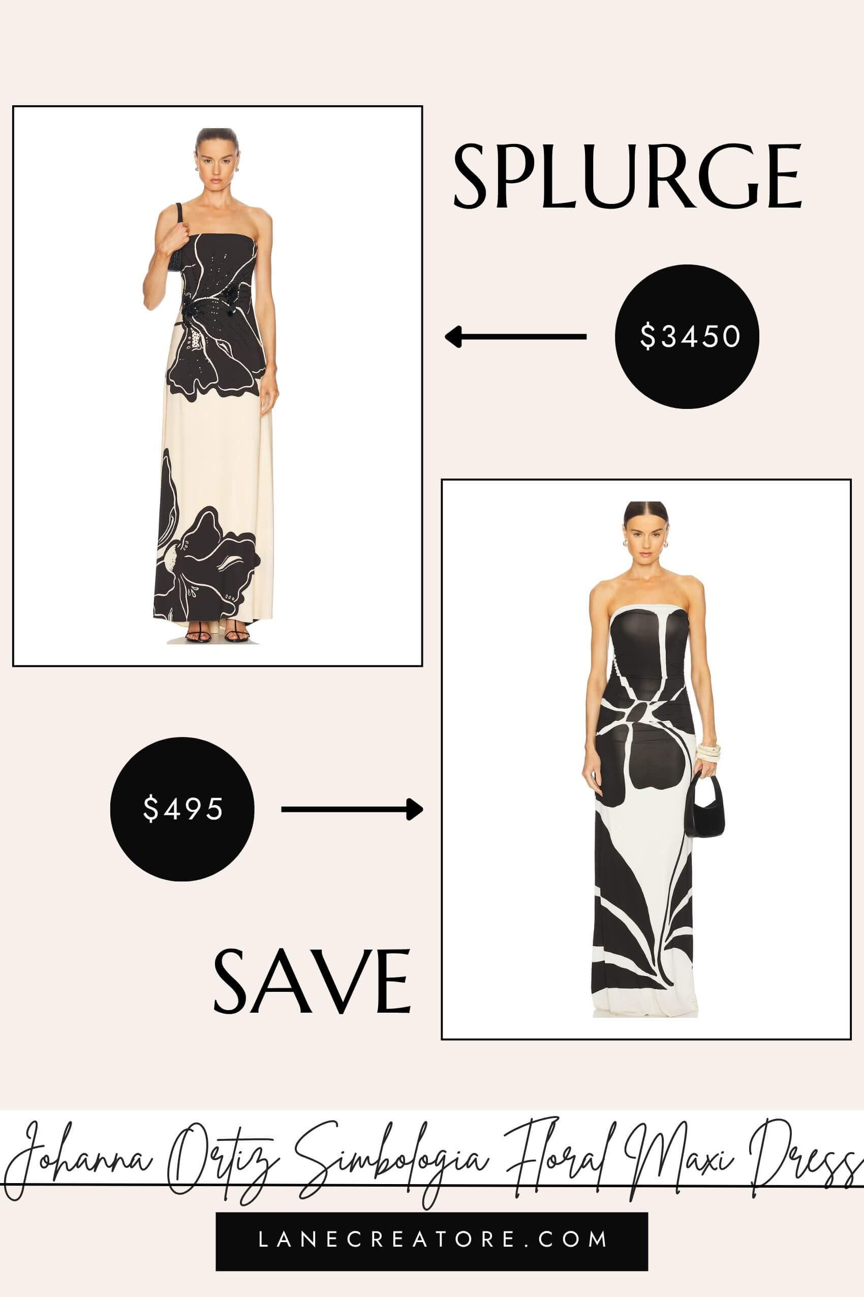 johanna ortiz black and white floral maxi dress dupe
