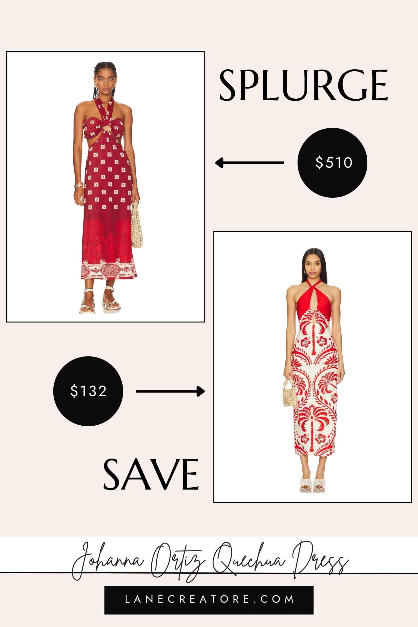 johanna ortiz red quechua dress dupe