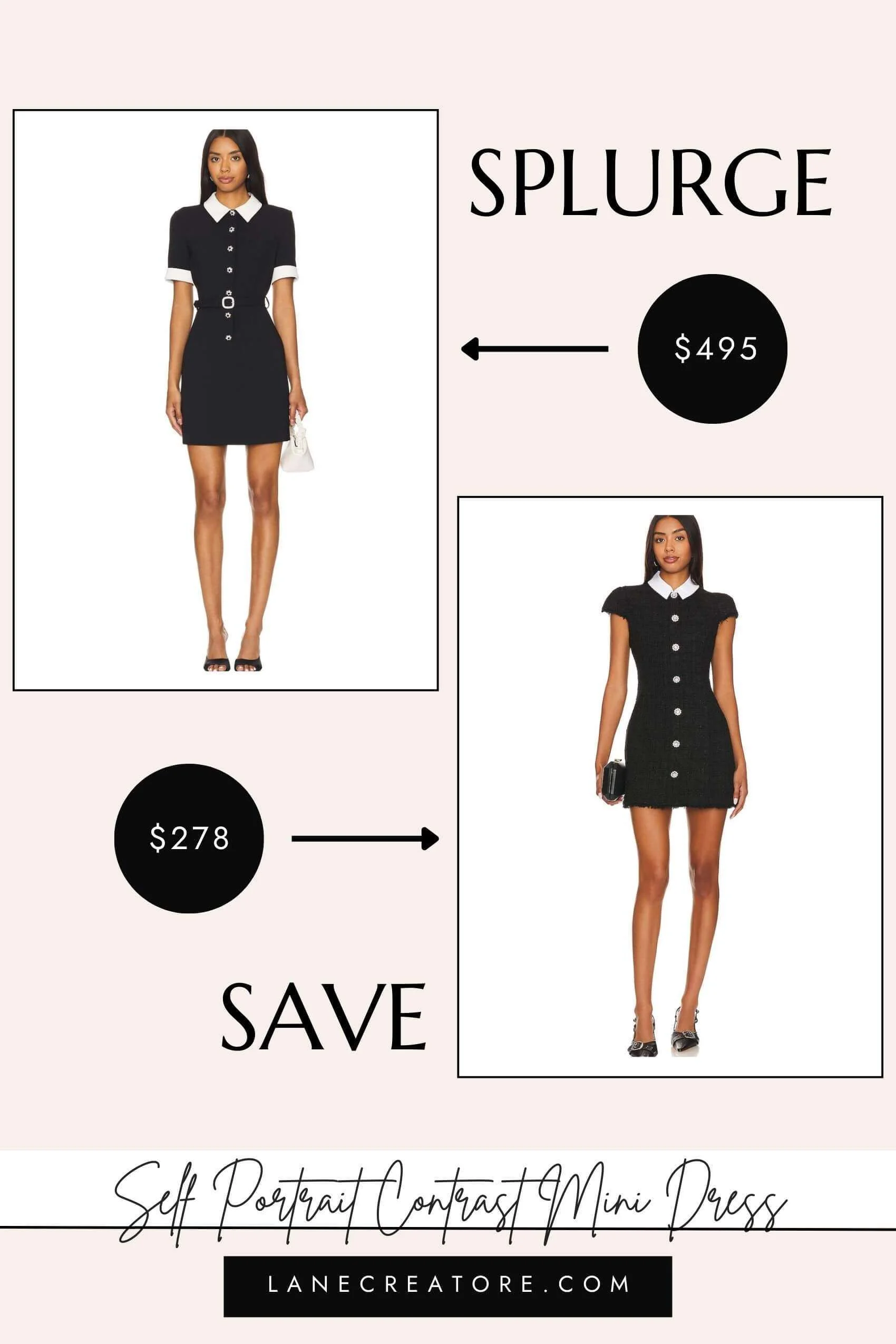 self portrait black mini dress dupe