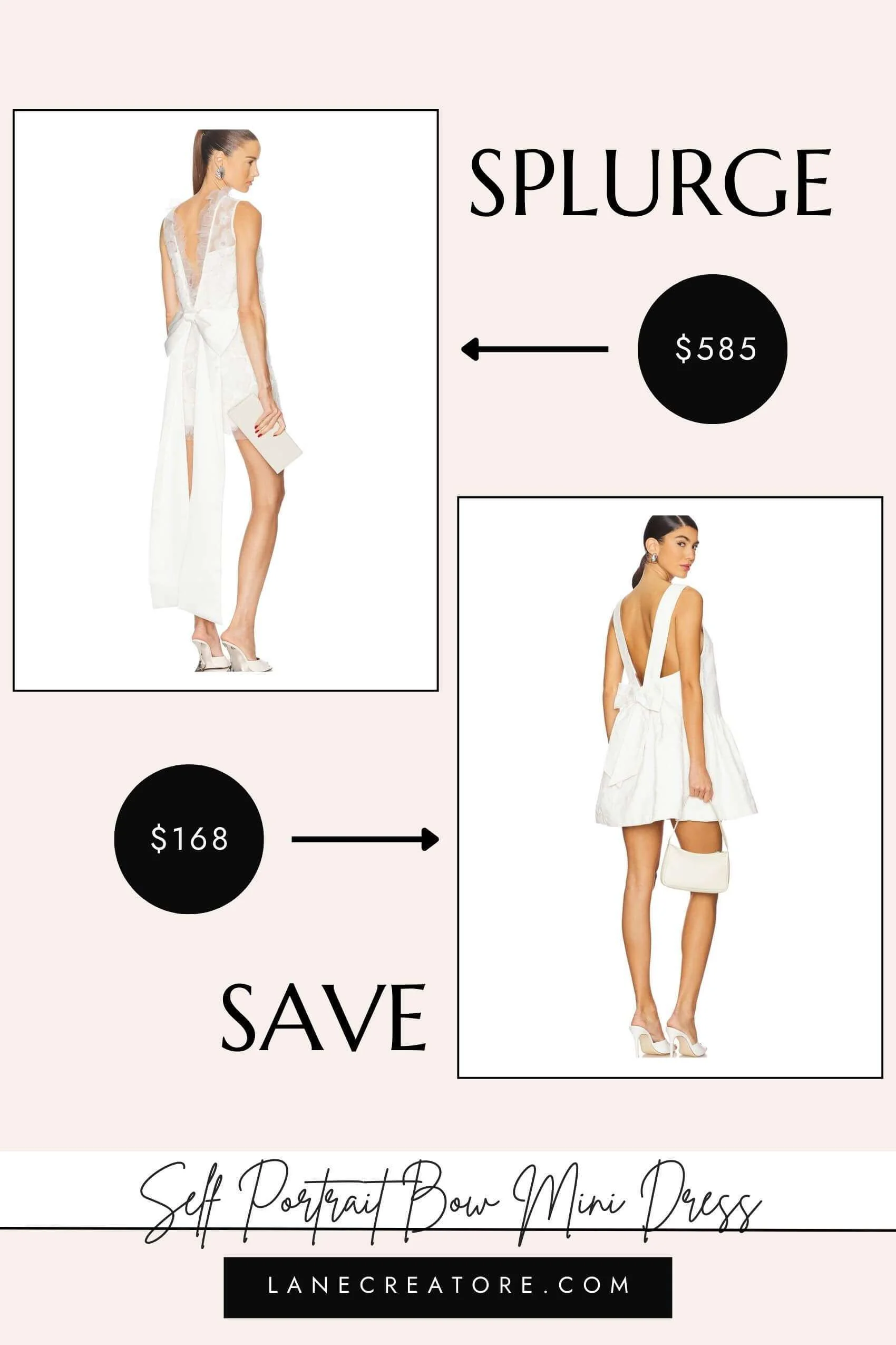 self portrait bow back dress dupe