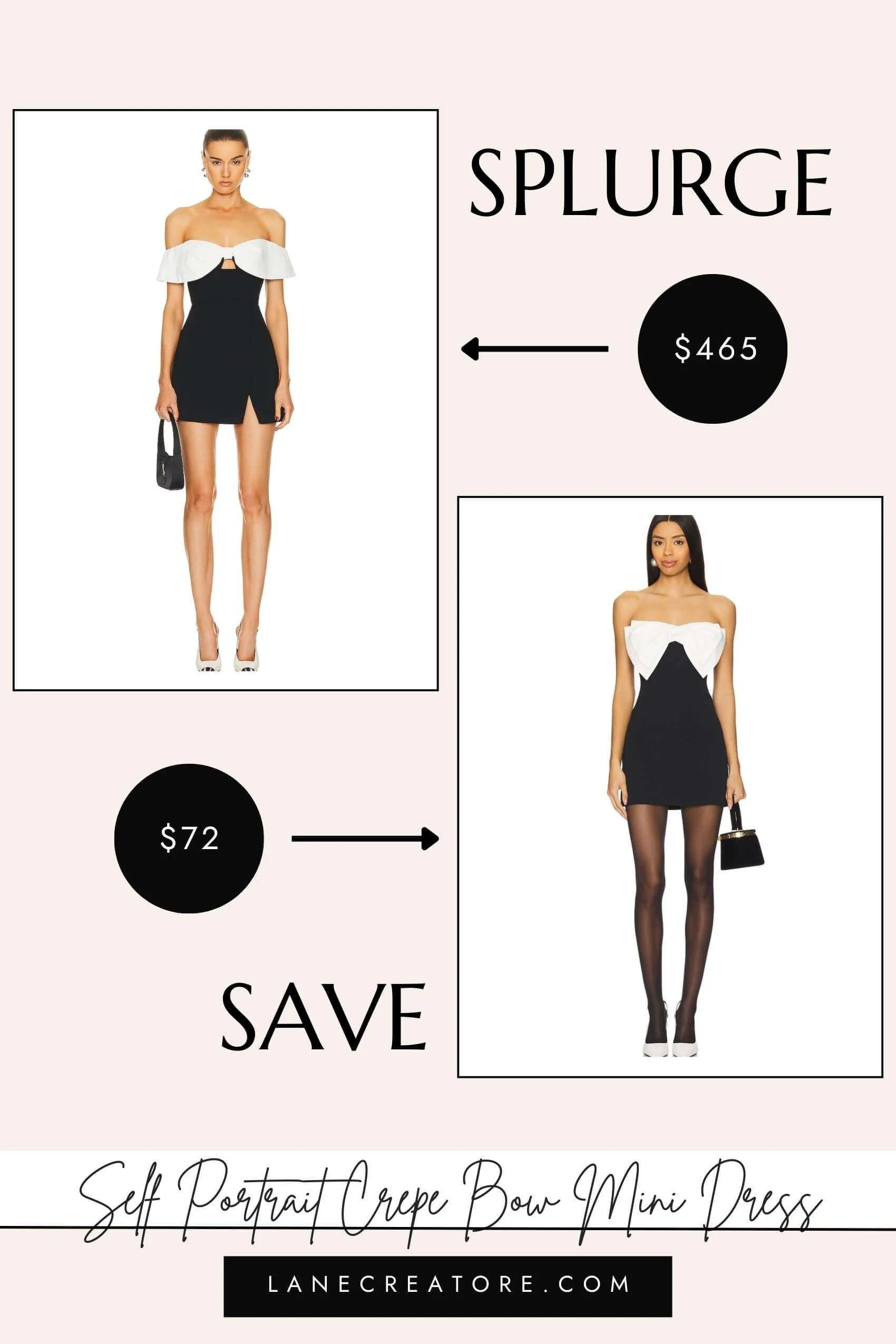 self portrait bow mini dress dupe