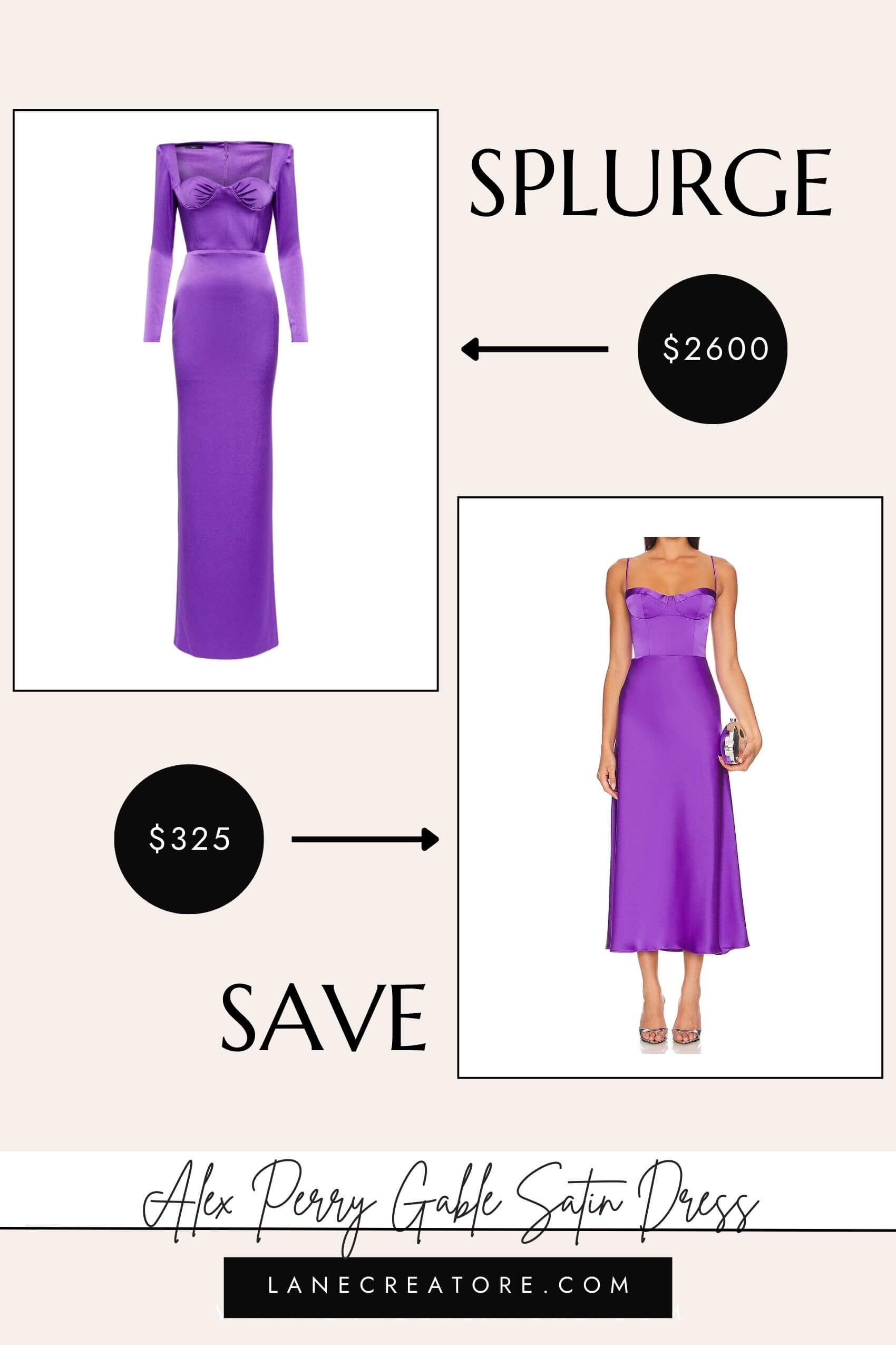 alex perry purple dress dupe