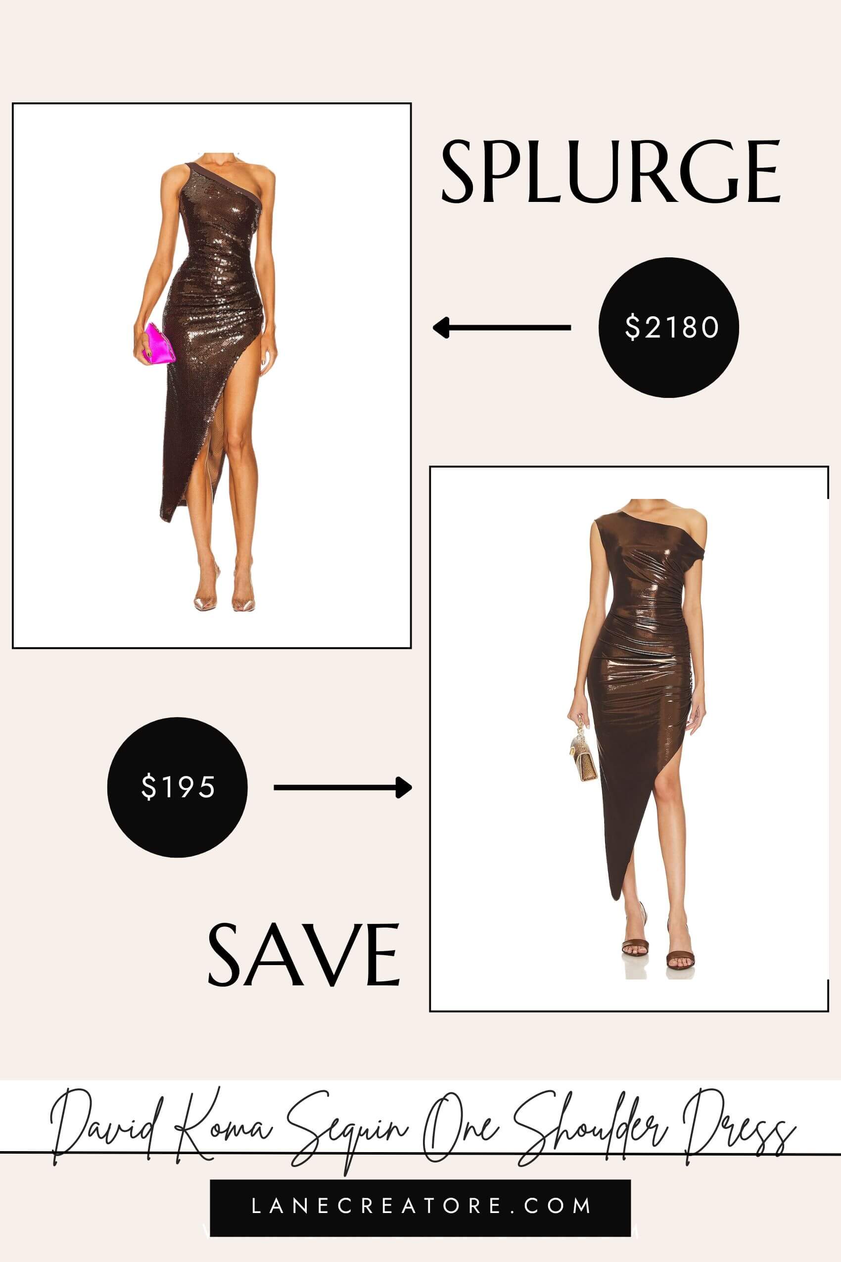 david koma one shoulder dress dupe