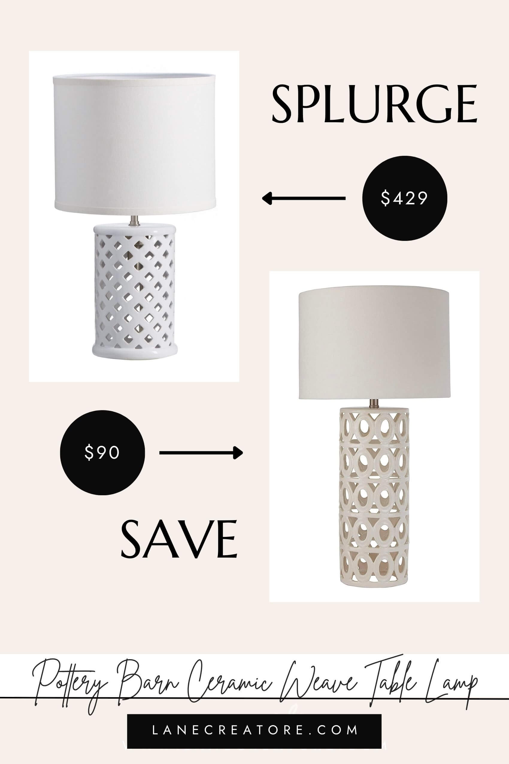 pottery barn ceramic lamp dupe