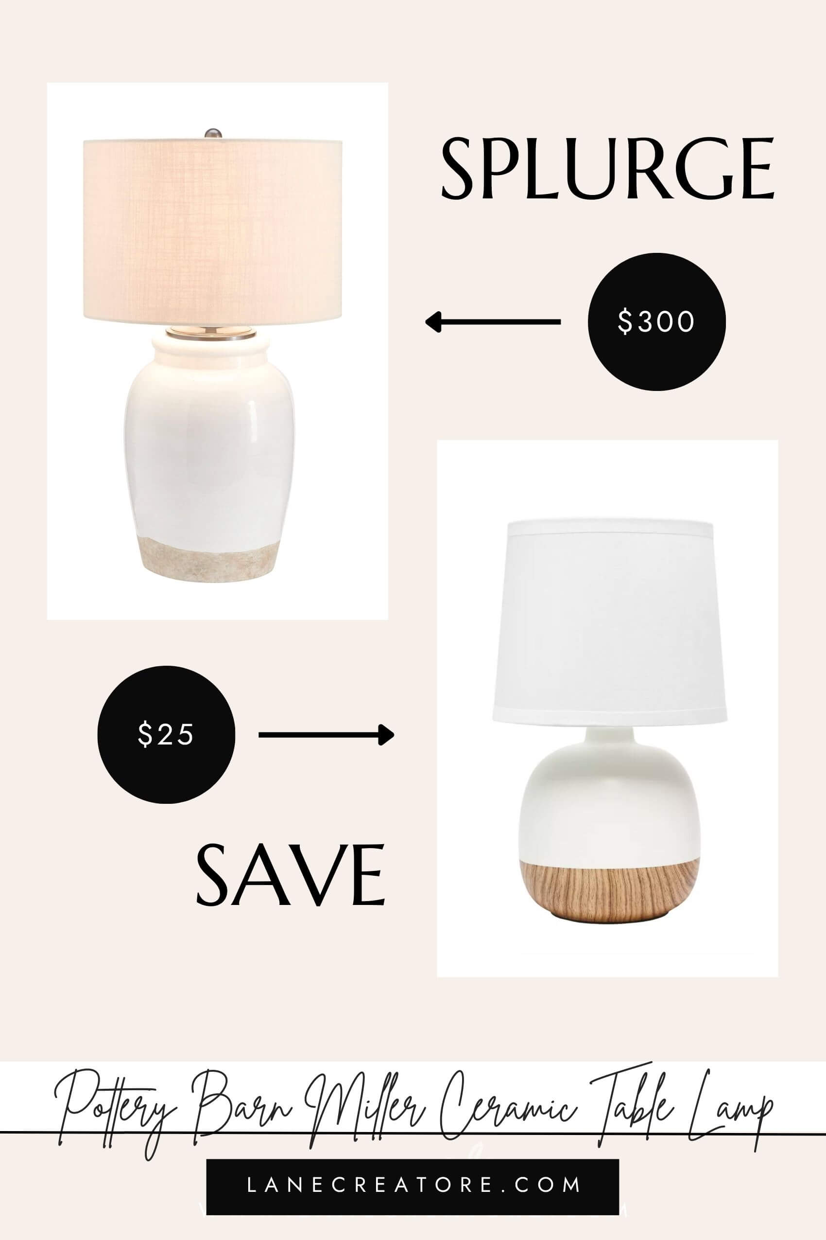 pottery barn miller lamp dupe