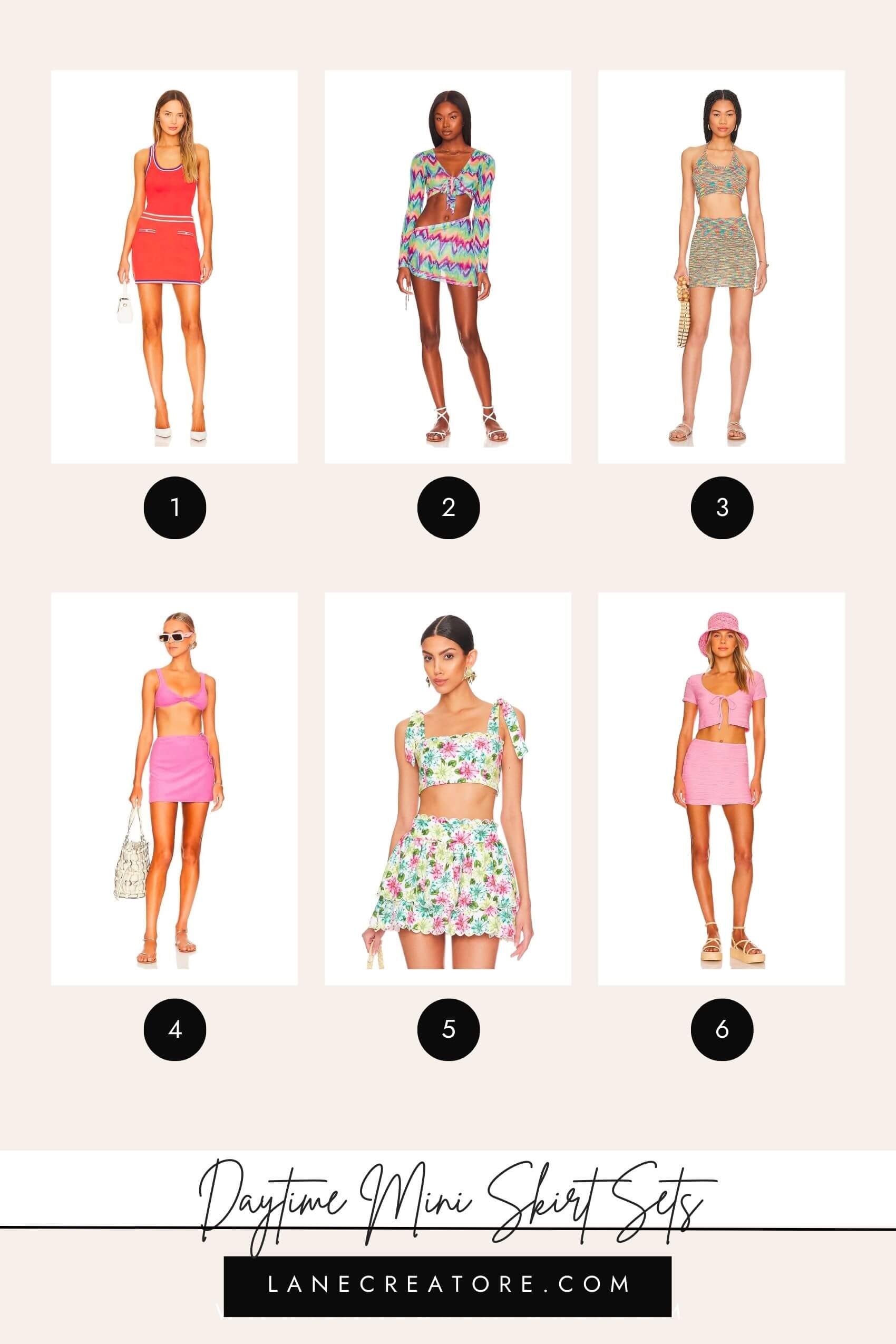 summer two piece outfits mini skirt