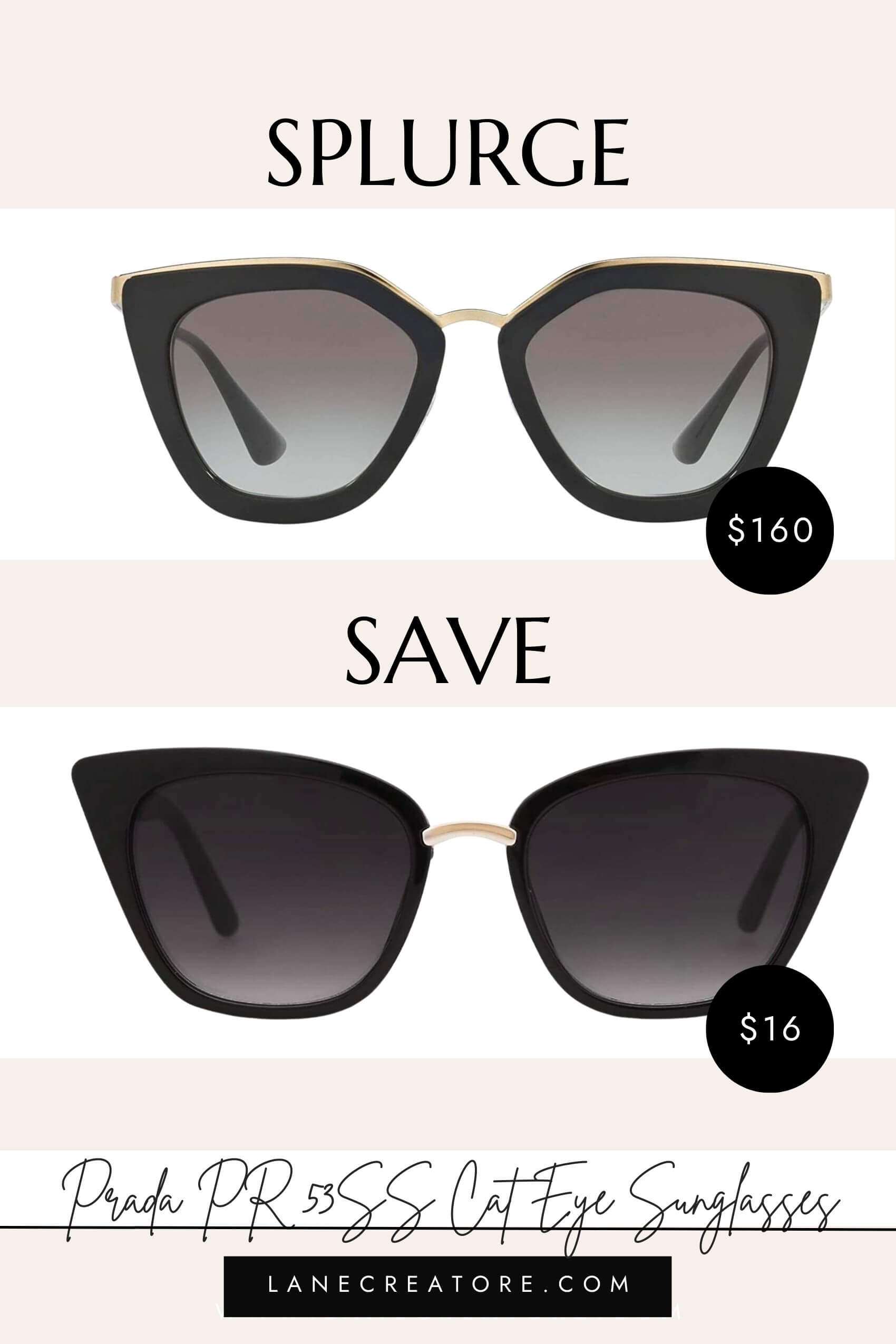Prada 53ss Cat Eye Sunglasses dupe
