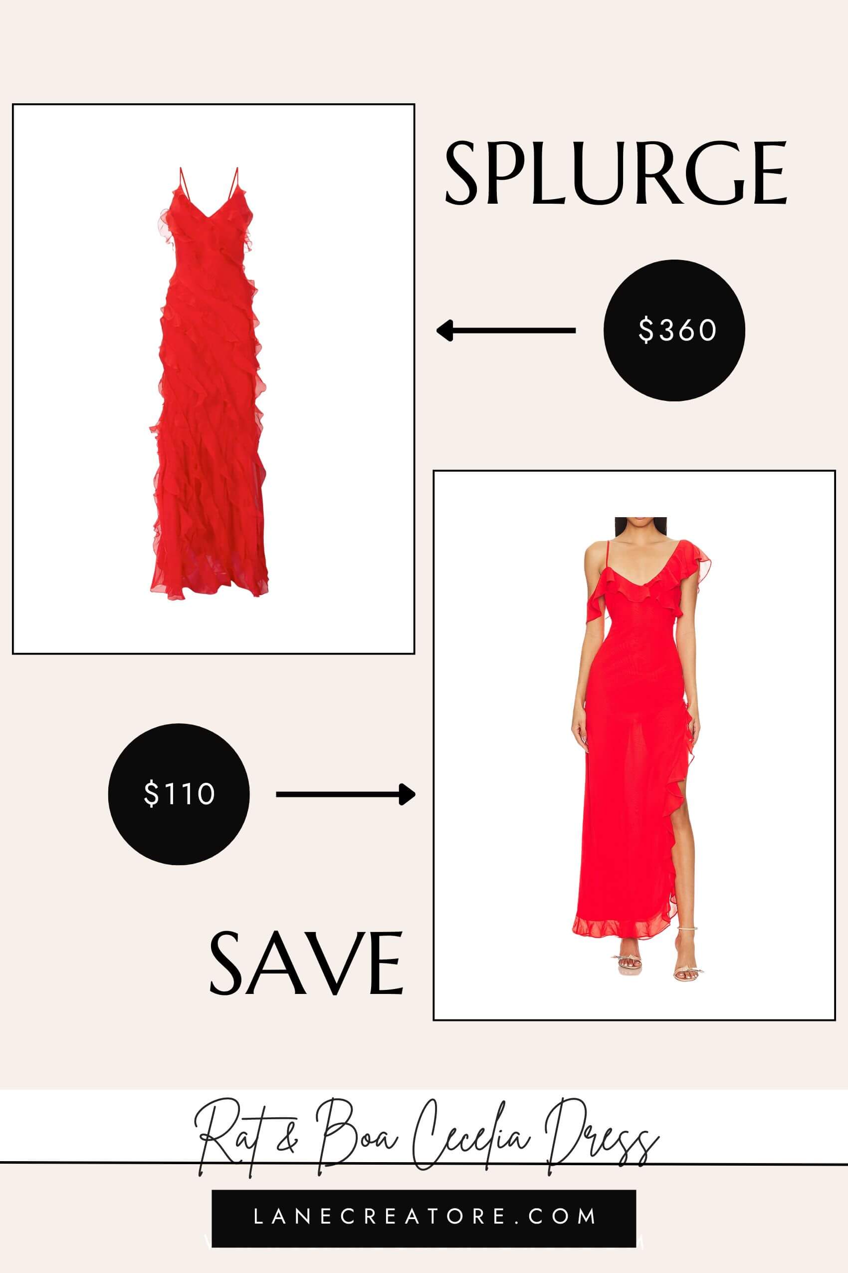 rat and boa cecelia dress dupe