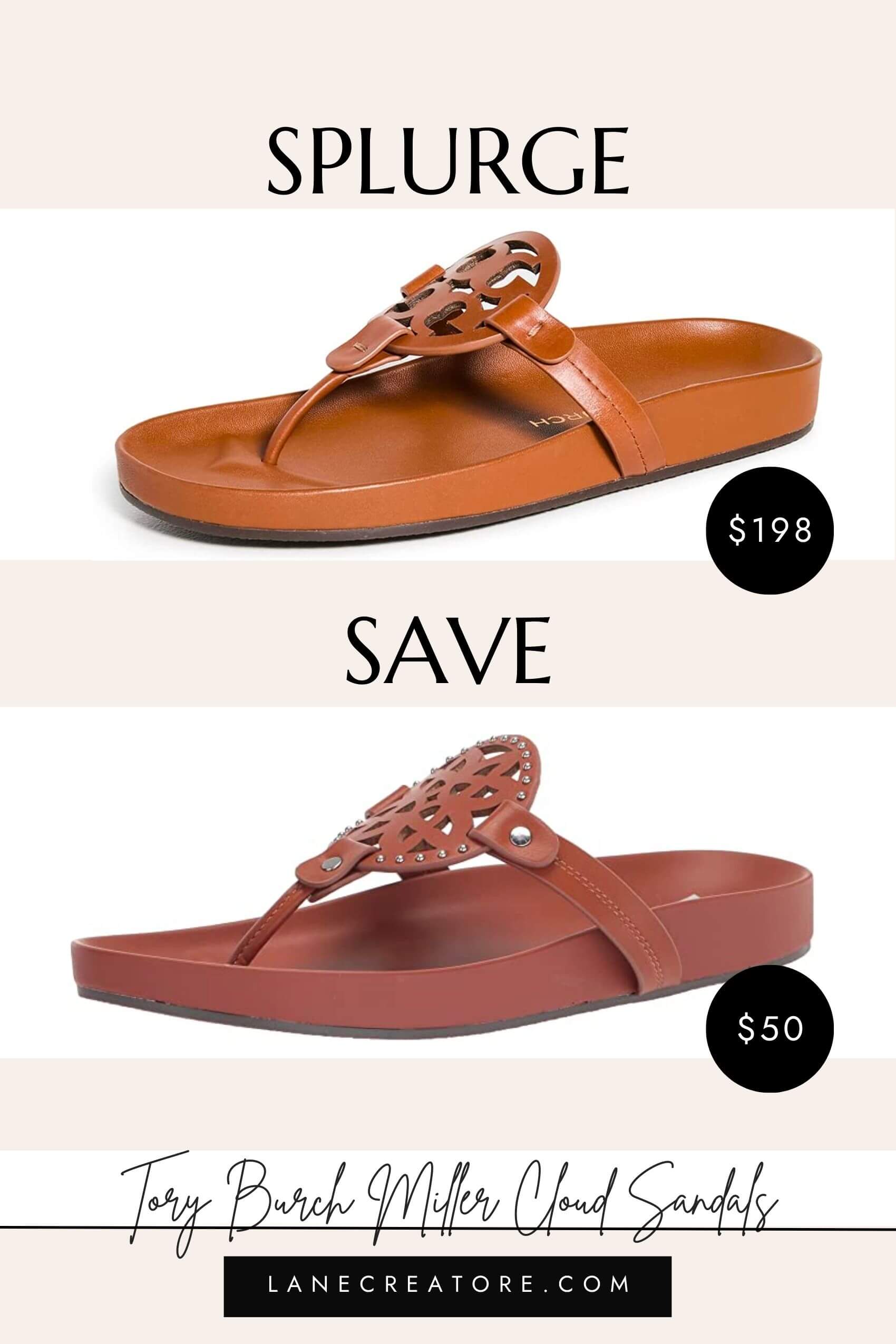 tory burch cloud sandals dupe
