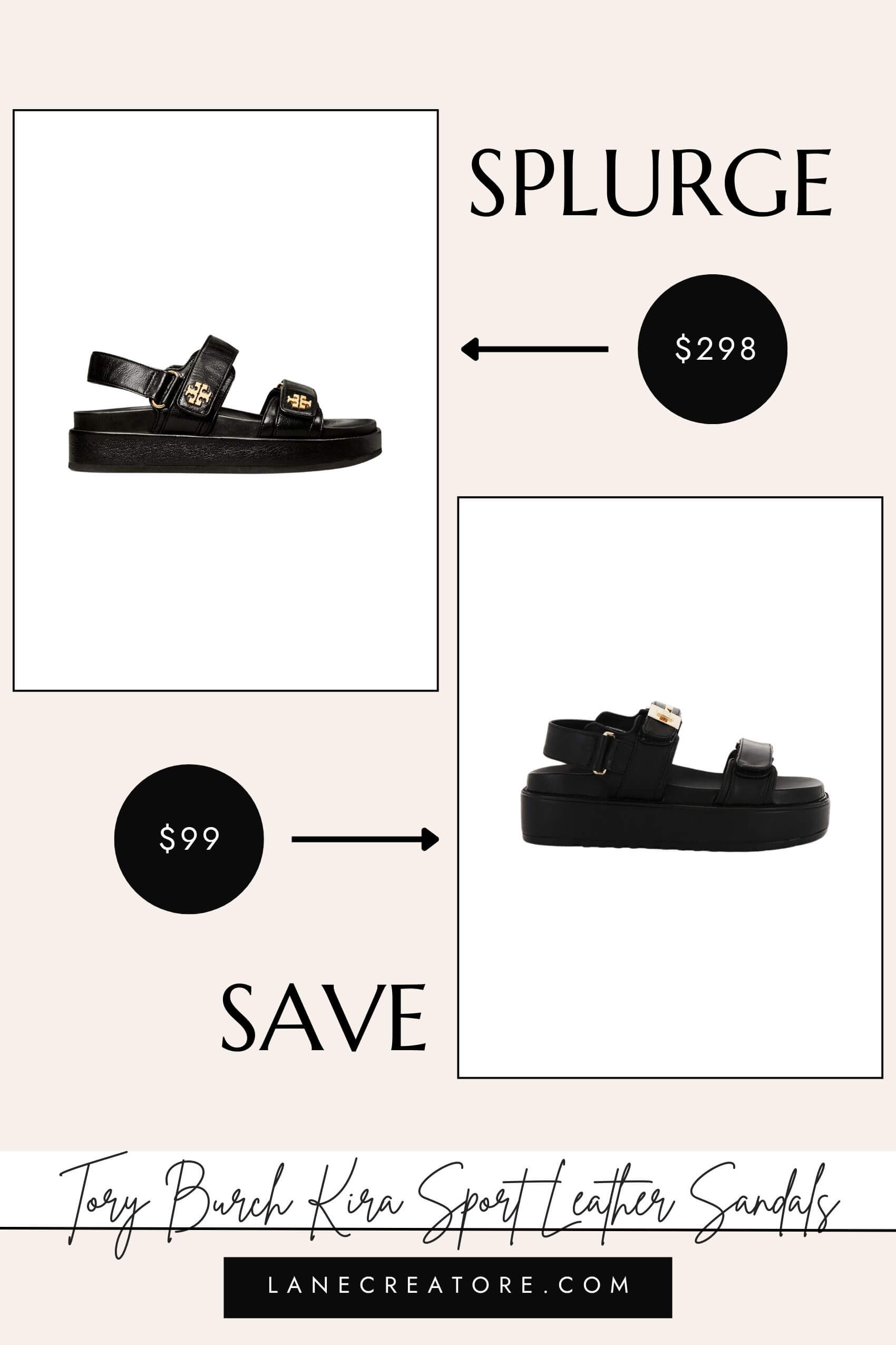 tory burch kira sandals dupe