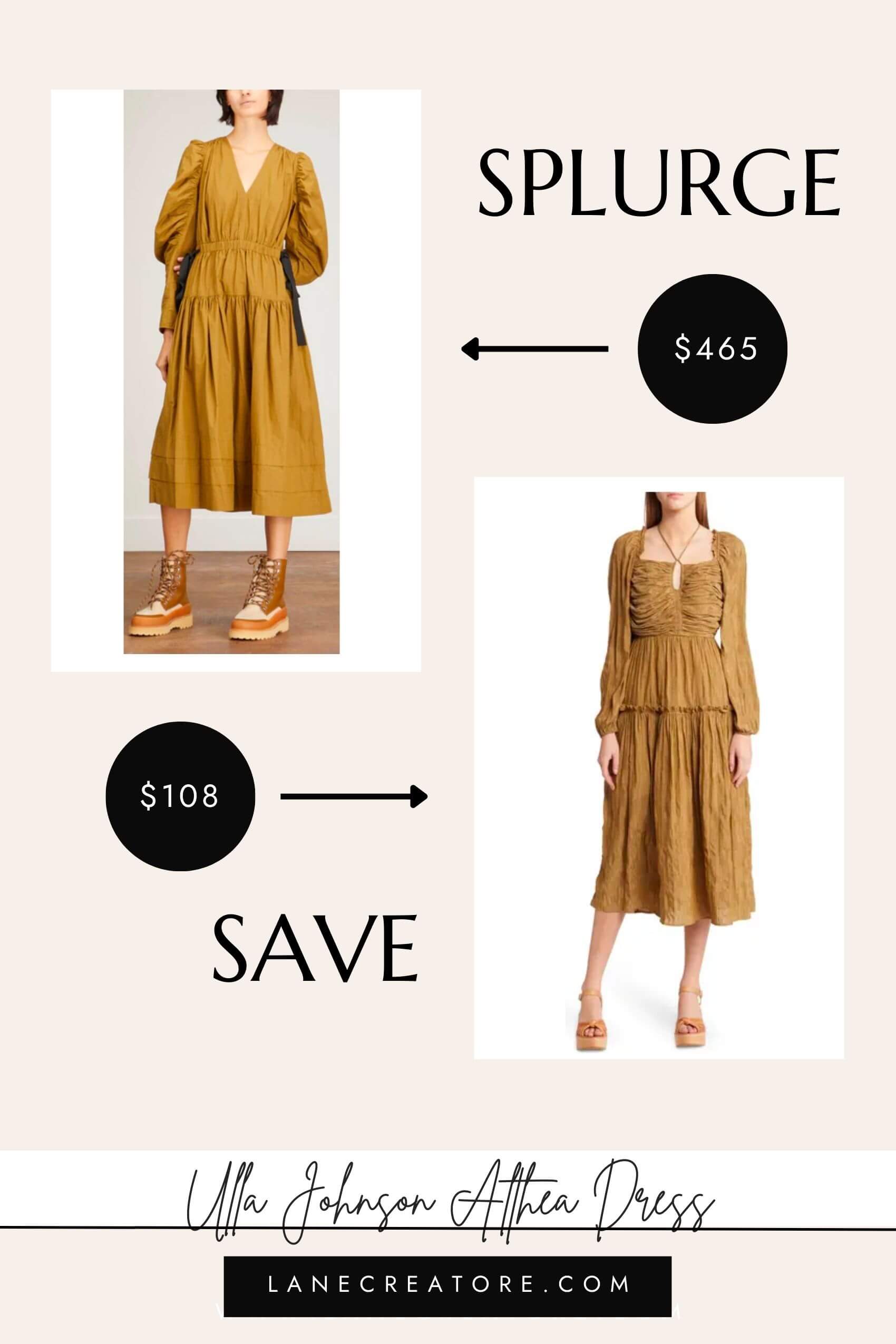 ulla johnson dress dupe