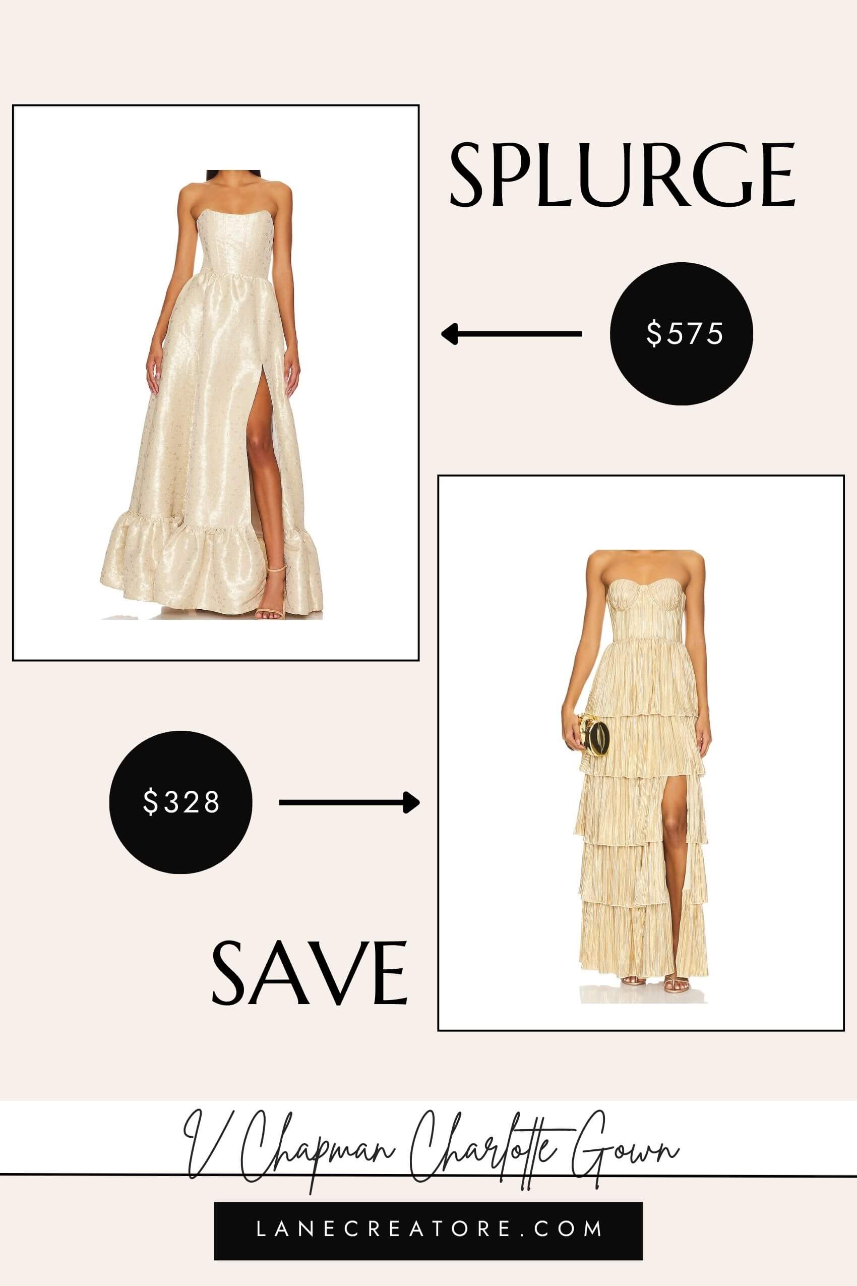 yellow v chapman charlotte dress dupe