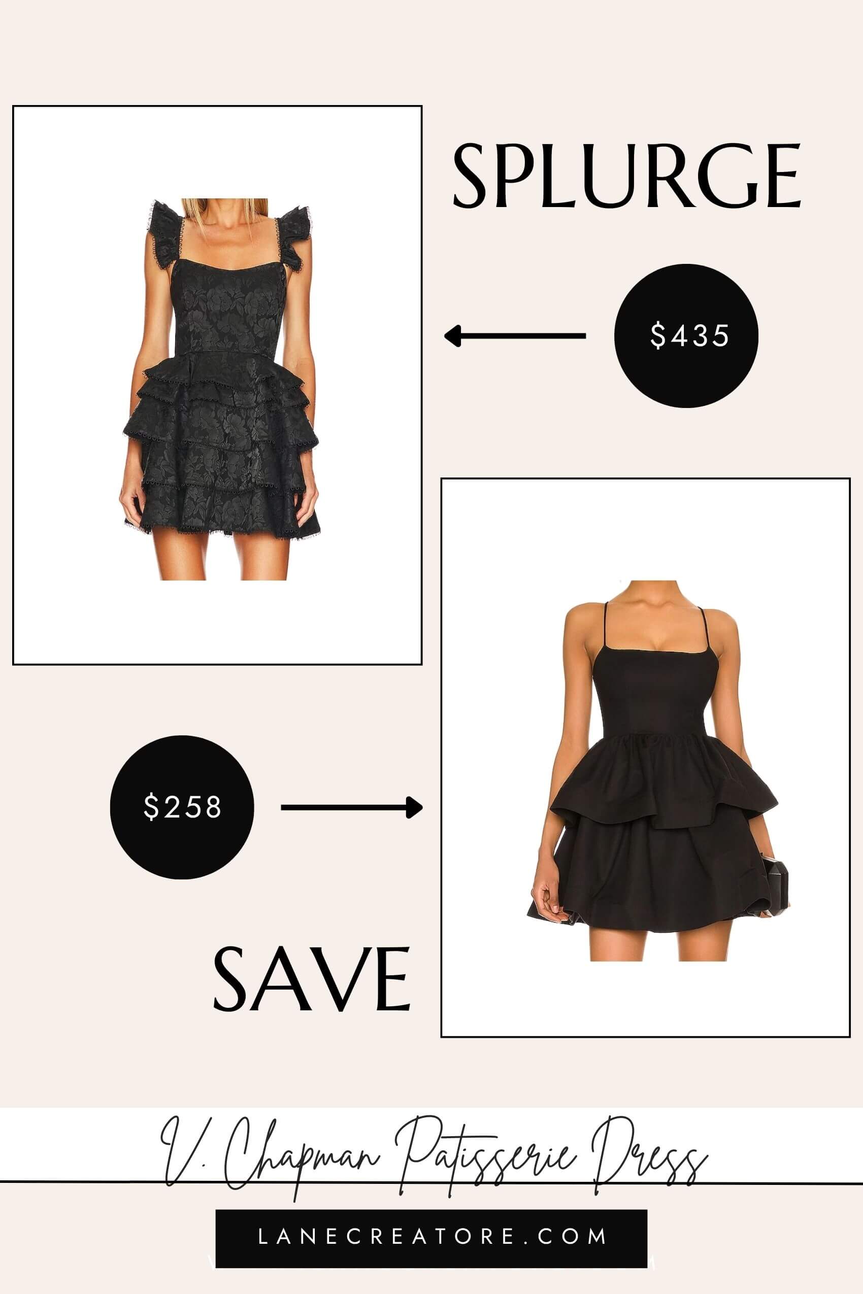 v chapman mini black dress dupe