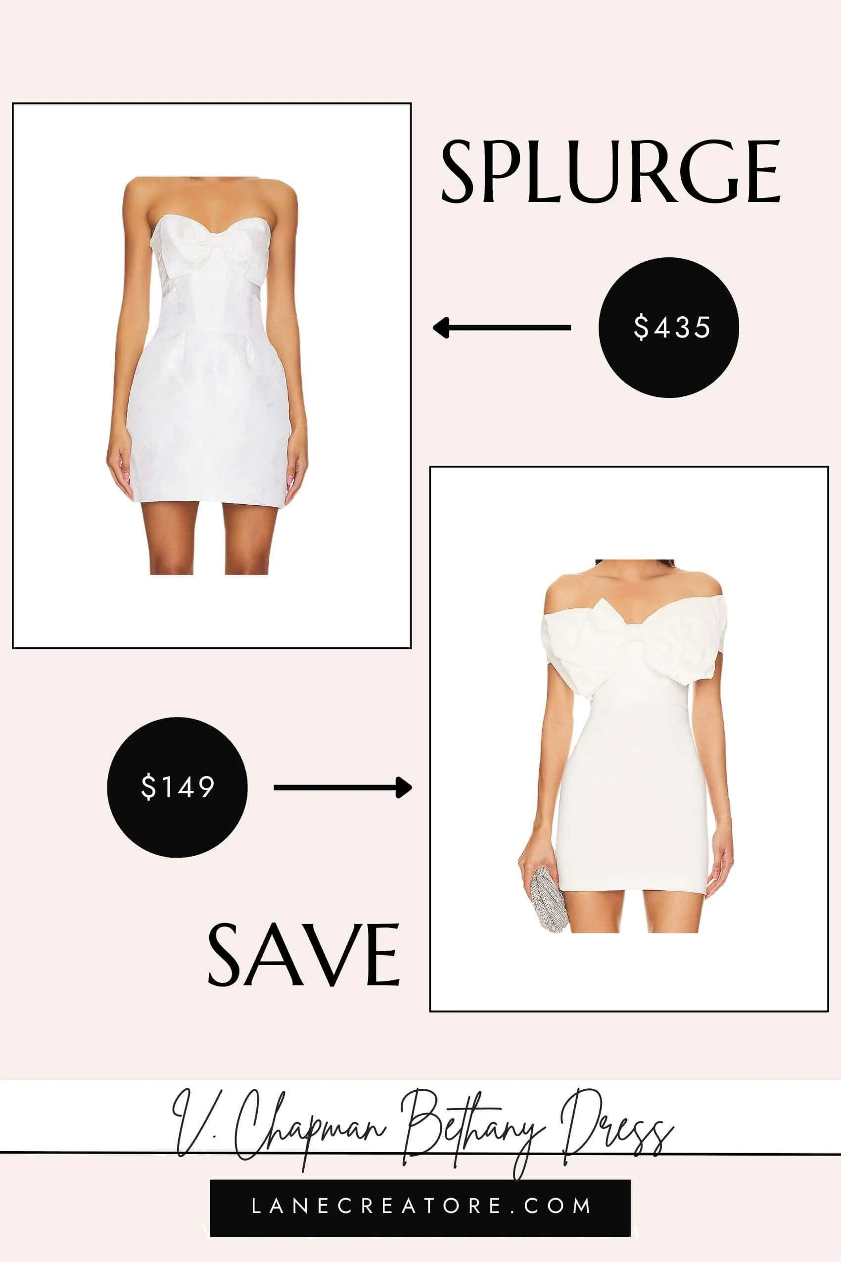 v chapman bow dress dupe