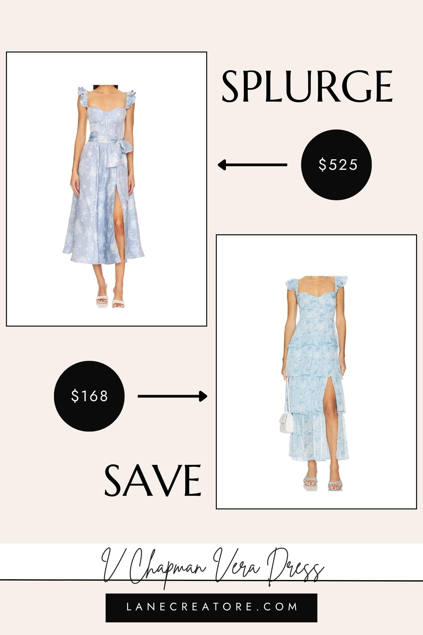 v chapman blue vera dress dupe