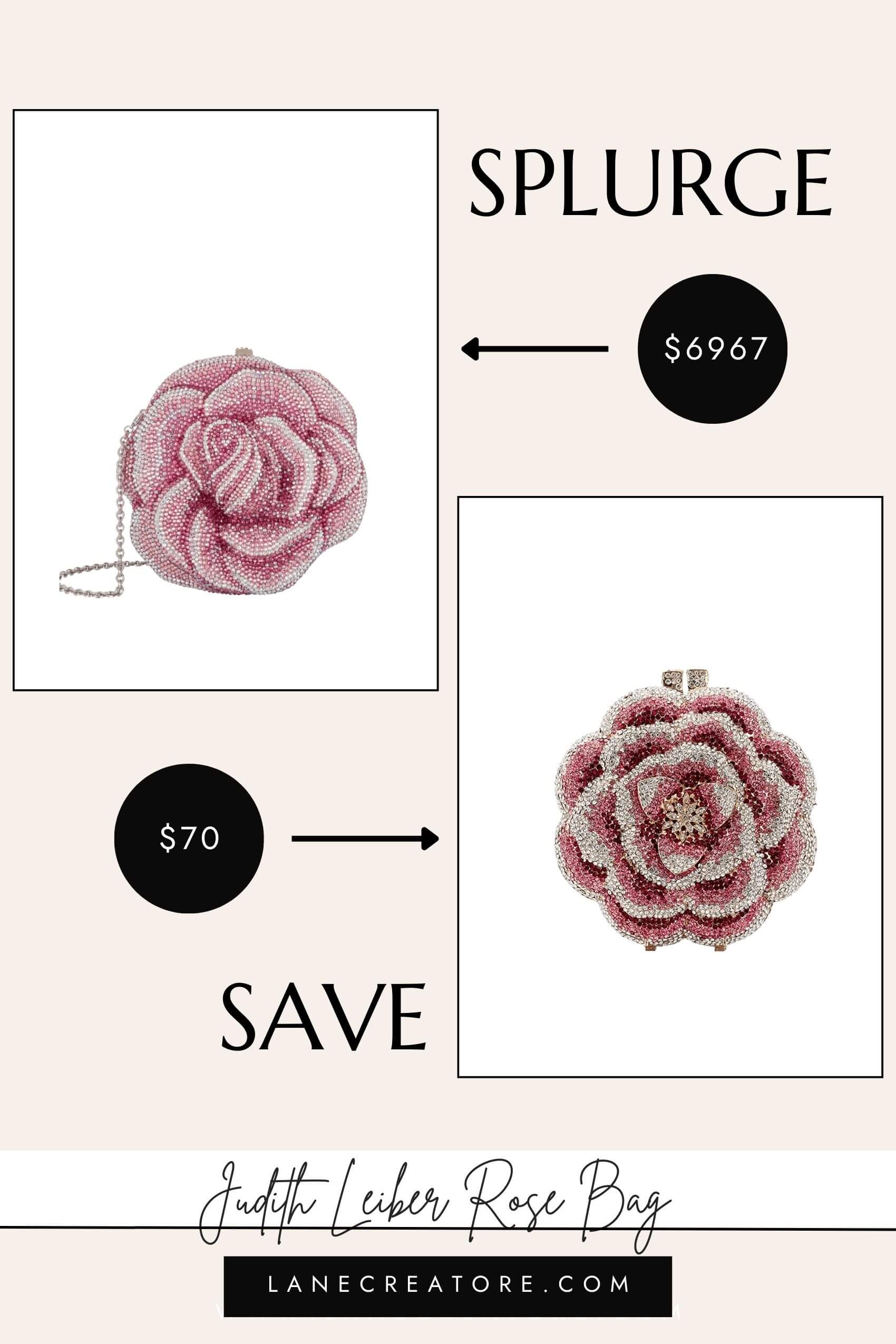 judith leiber rose clutch dupe