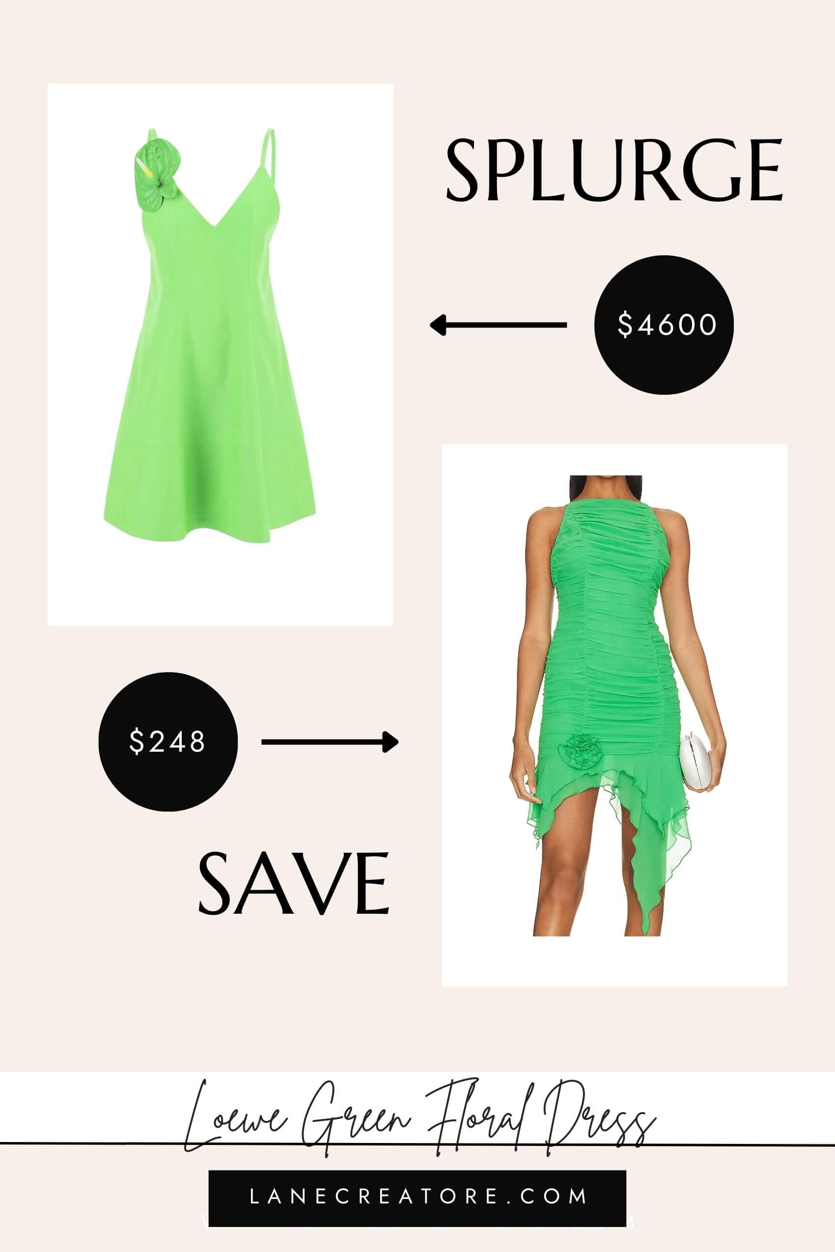 loewe green dress dupe
