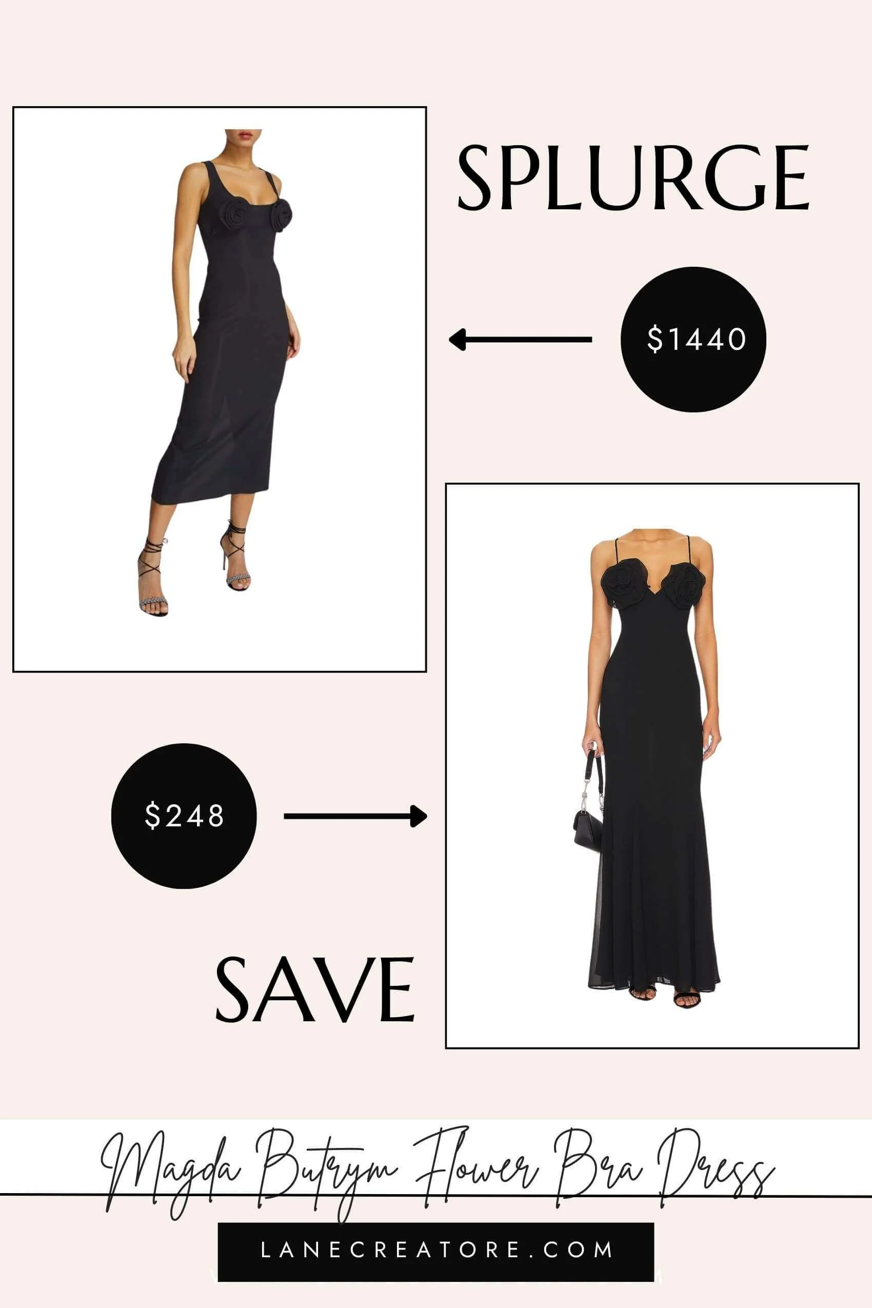 magda butrym black midi dress dupe