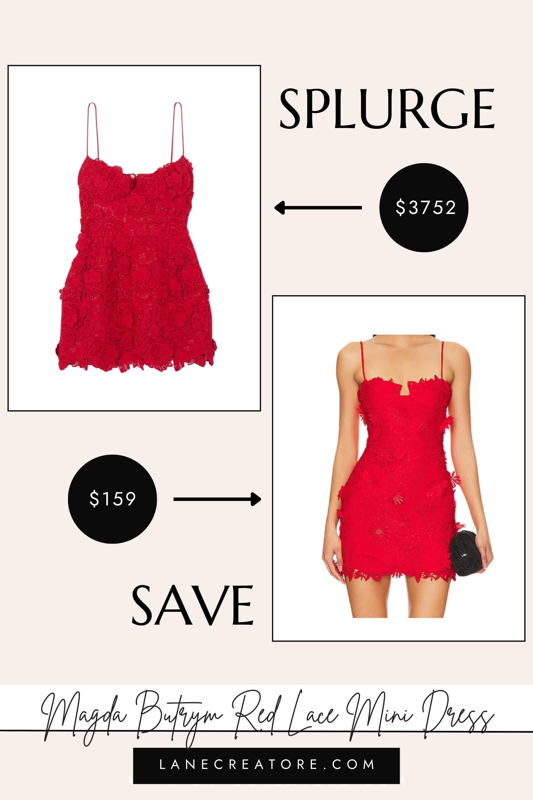 magda butrym red rose dress dupe