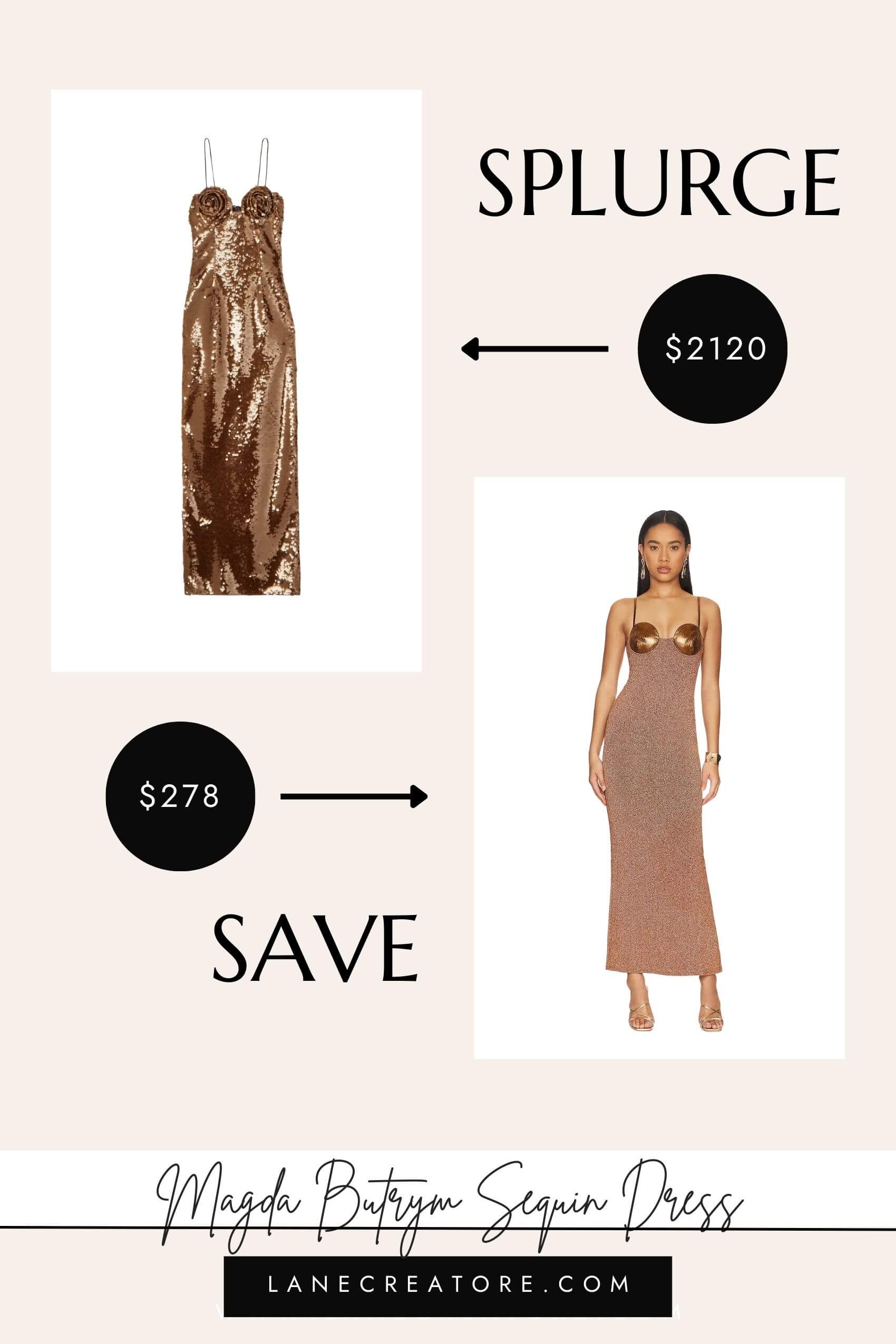 magda butrym dress dupe, magda butrym sequin gown dupe