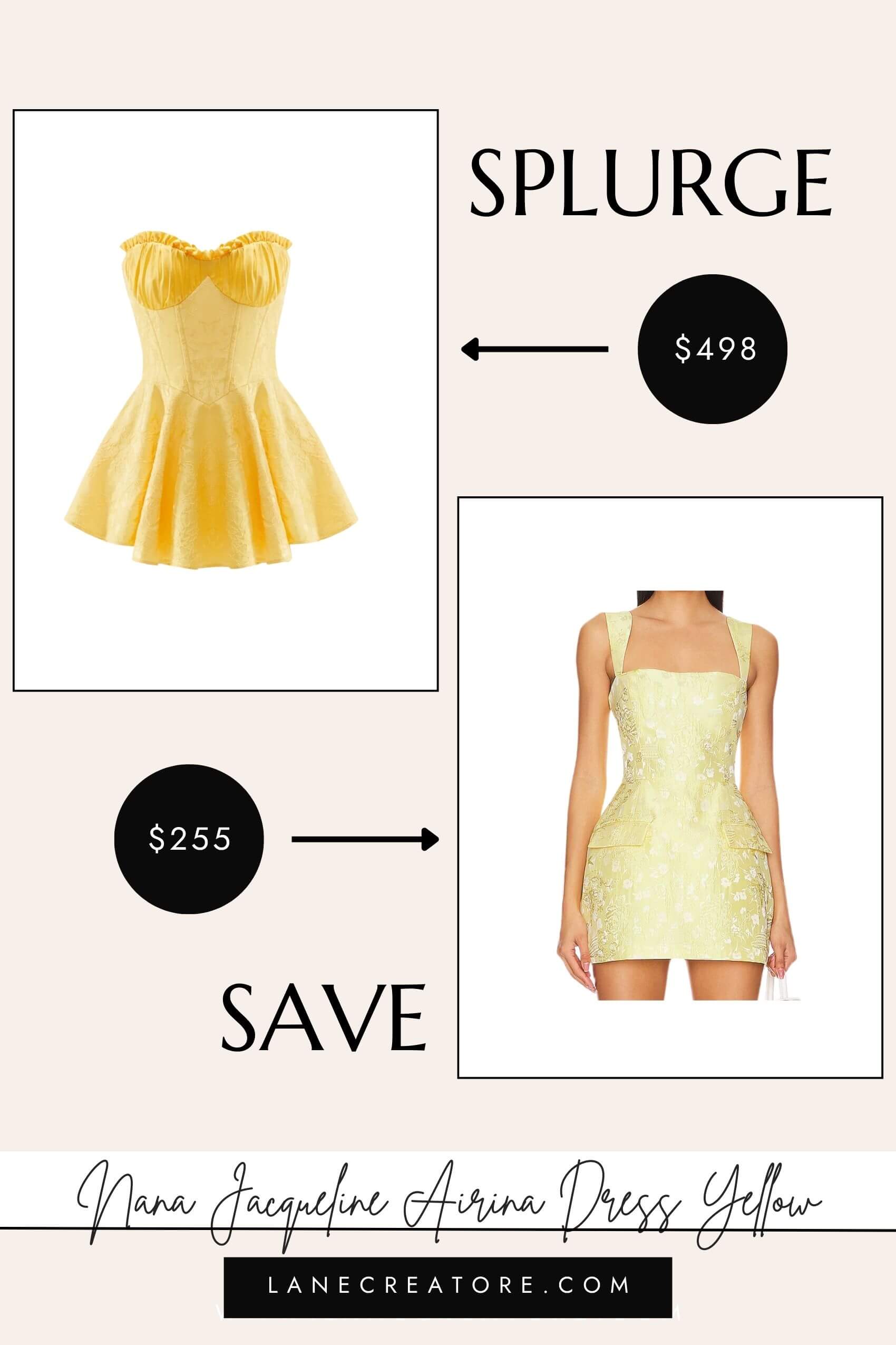 nana jacqueline airina dress dupe yellow