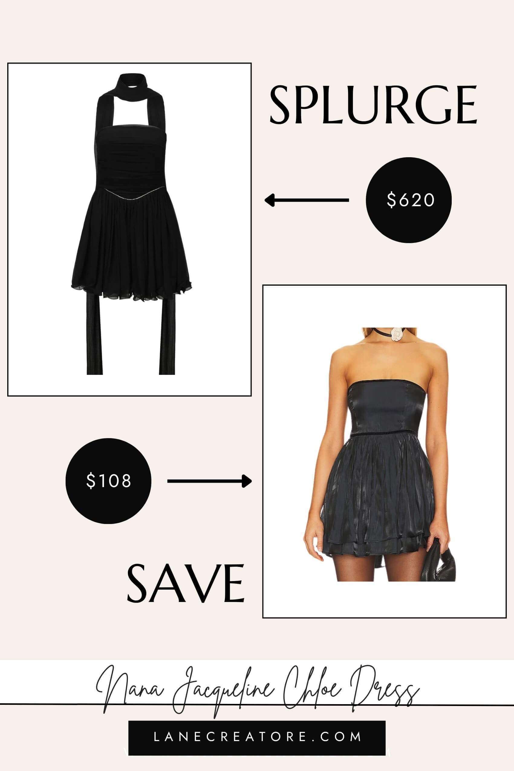 nana jacqueline black dress dupe