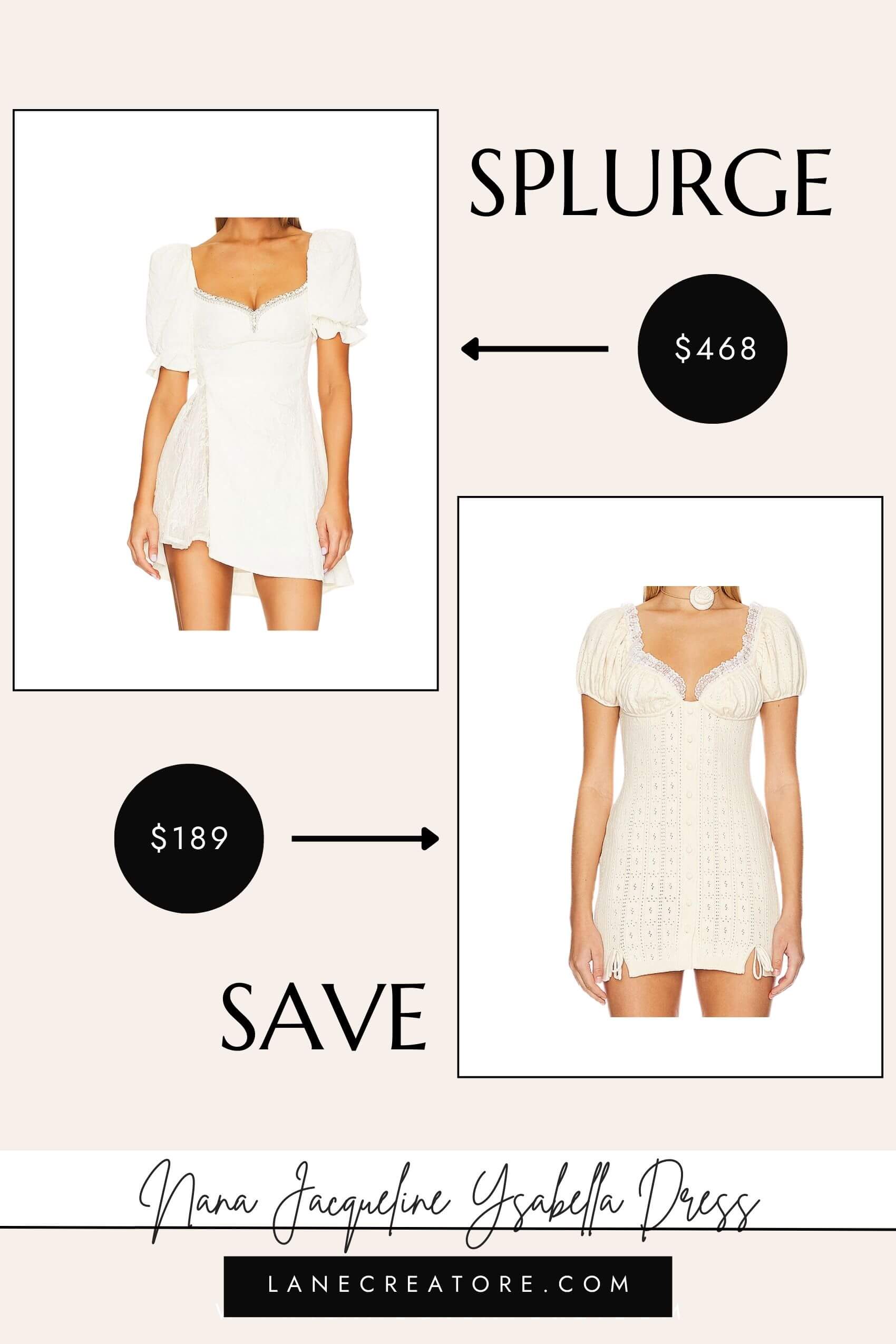 nana jacqueline white mini dress dupe