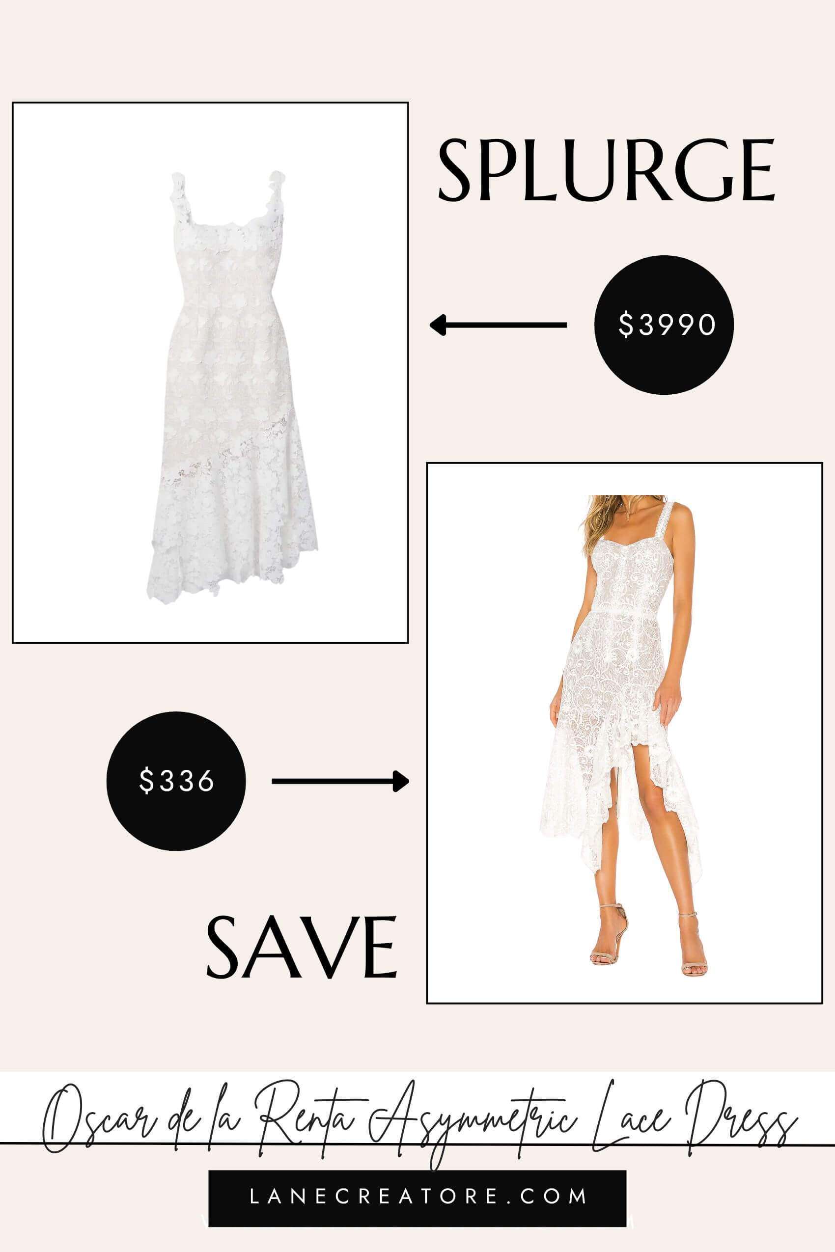 oscar de la renta white lace midi dress dupe