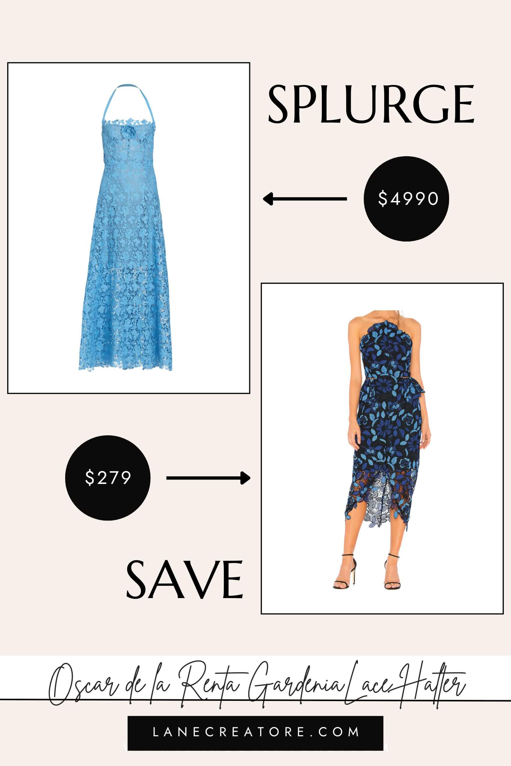 oscar de la renta blue dress dupe