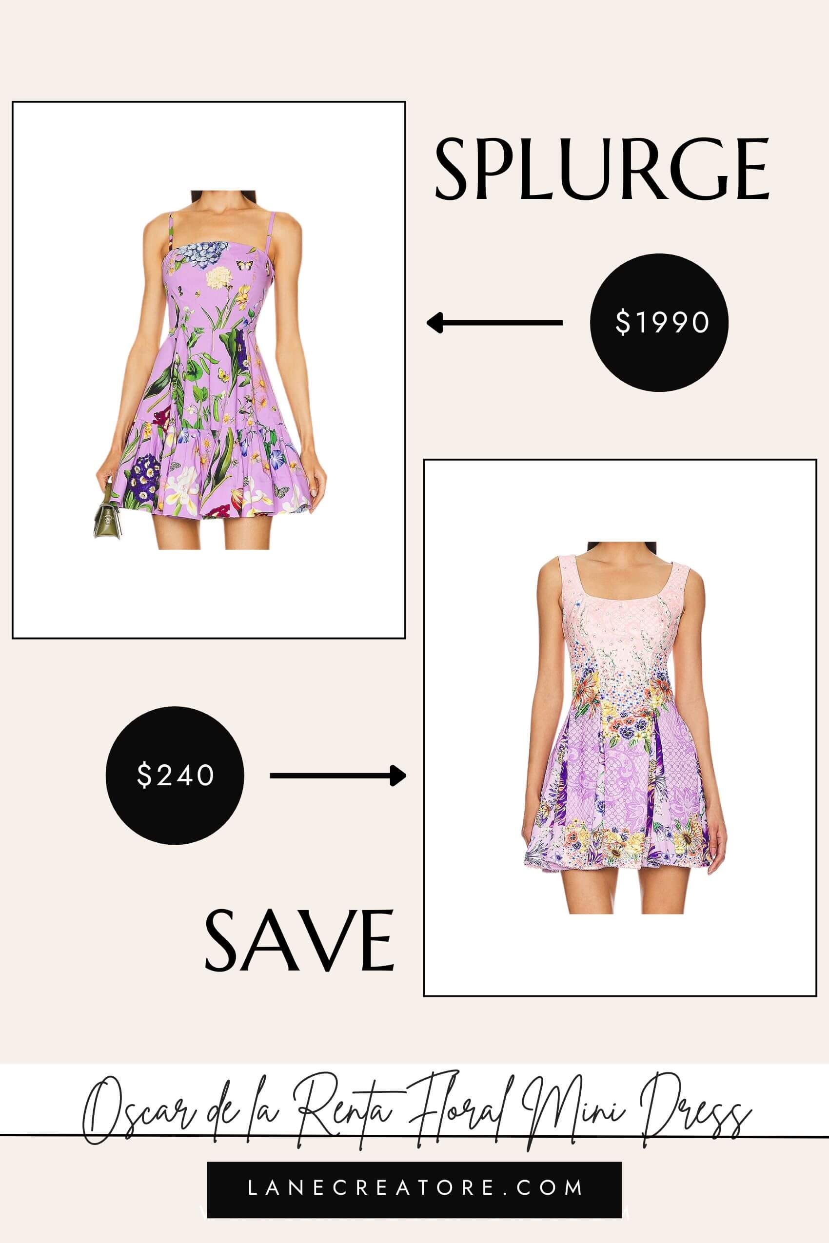 oscar de la renta purple dress dupe