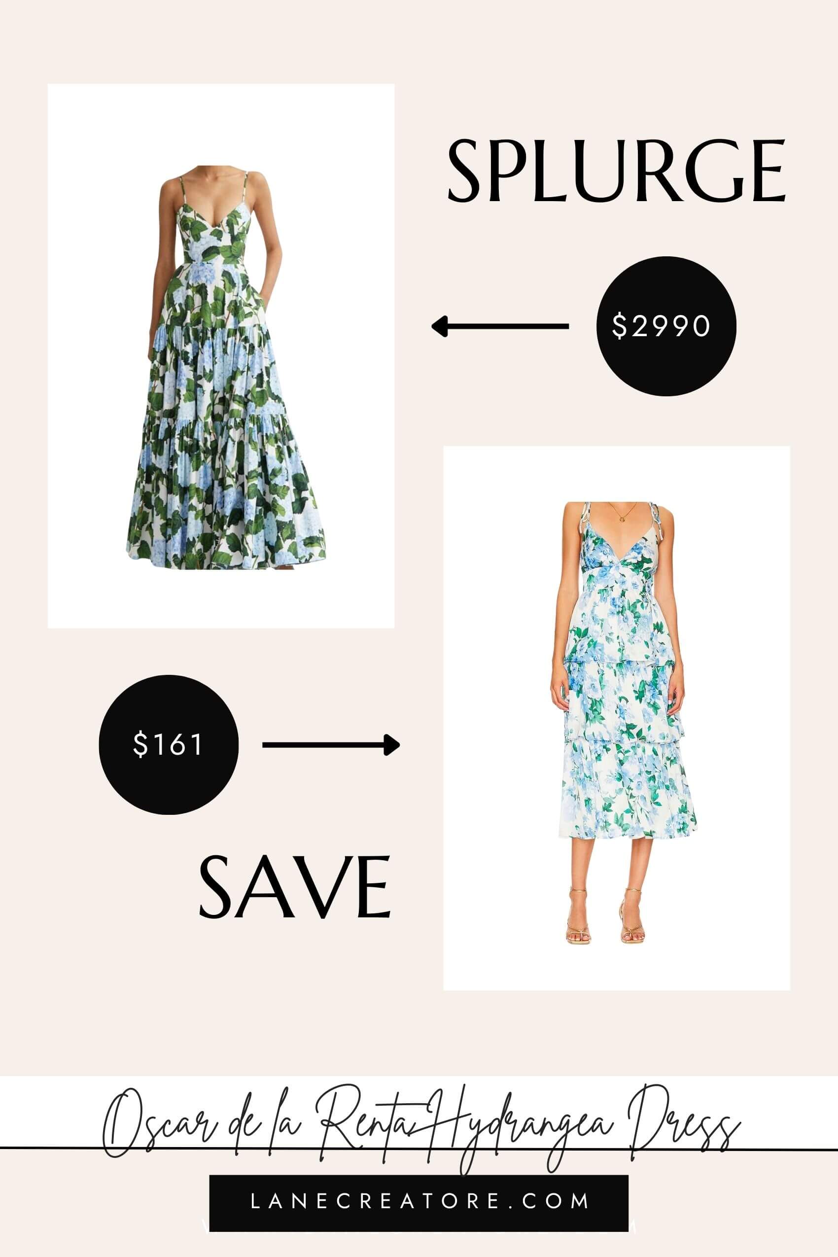oscar de la renta flower dress dupe 
