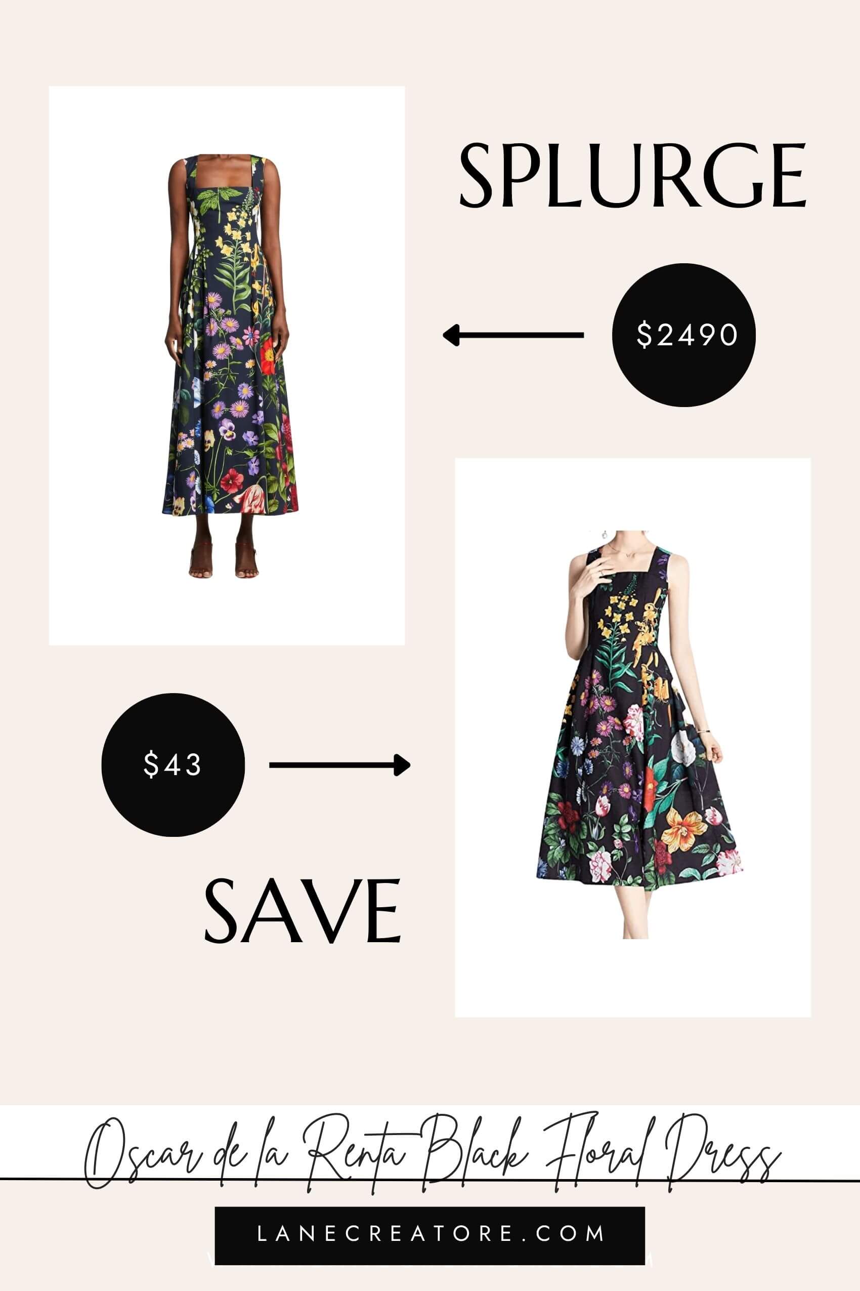 oscar de la renta flower dress dupe