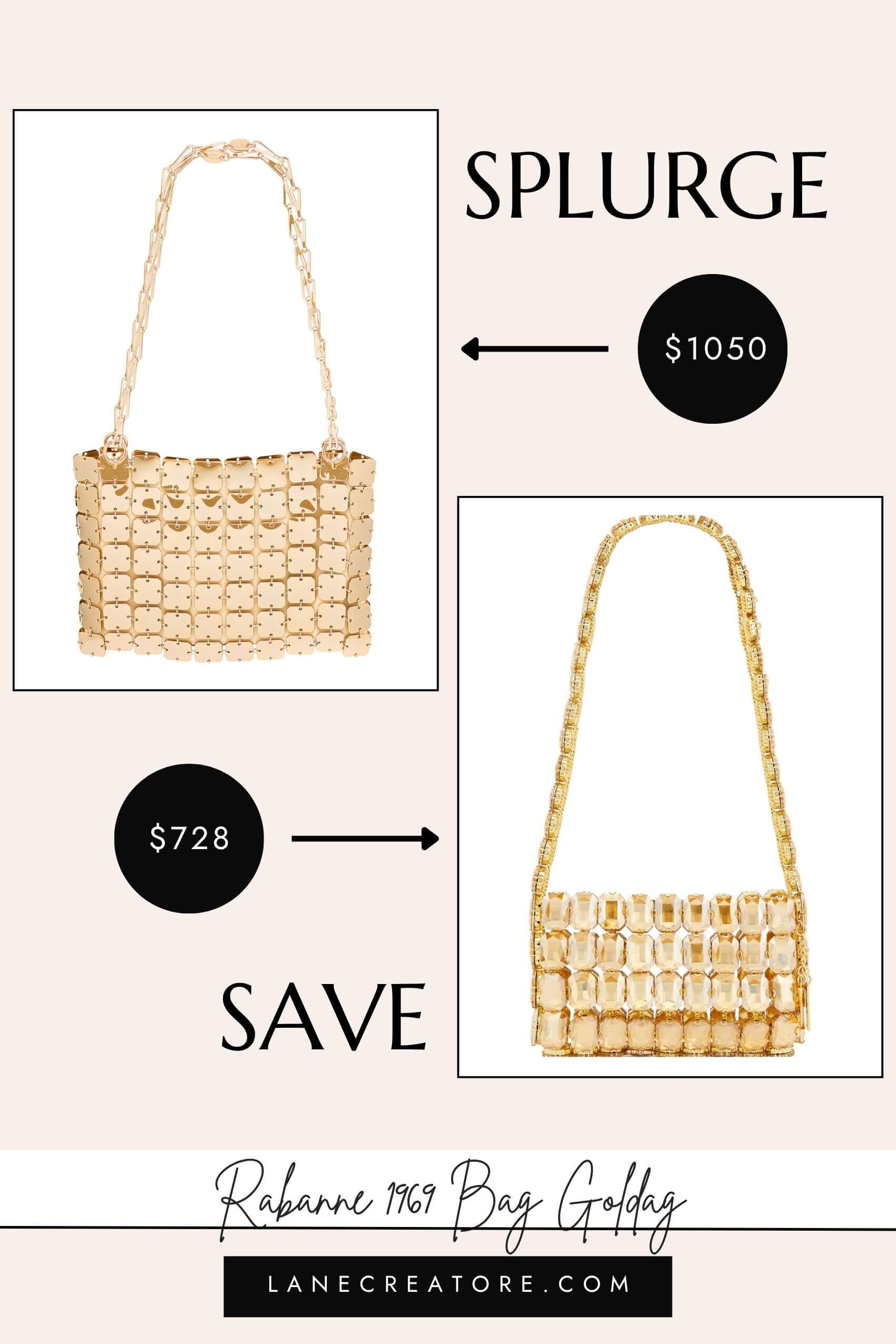 paco rabanne gold 1969 bag dupe