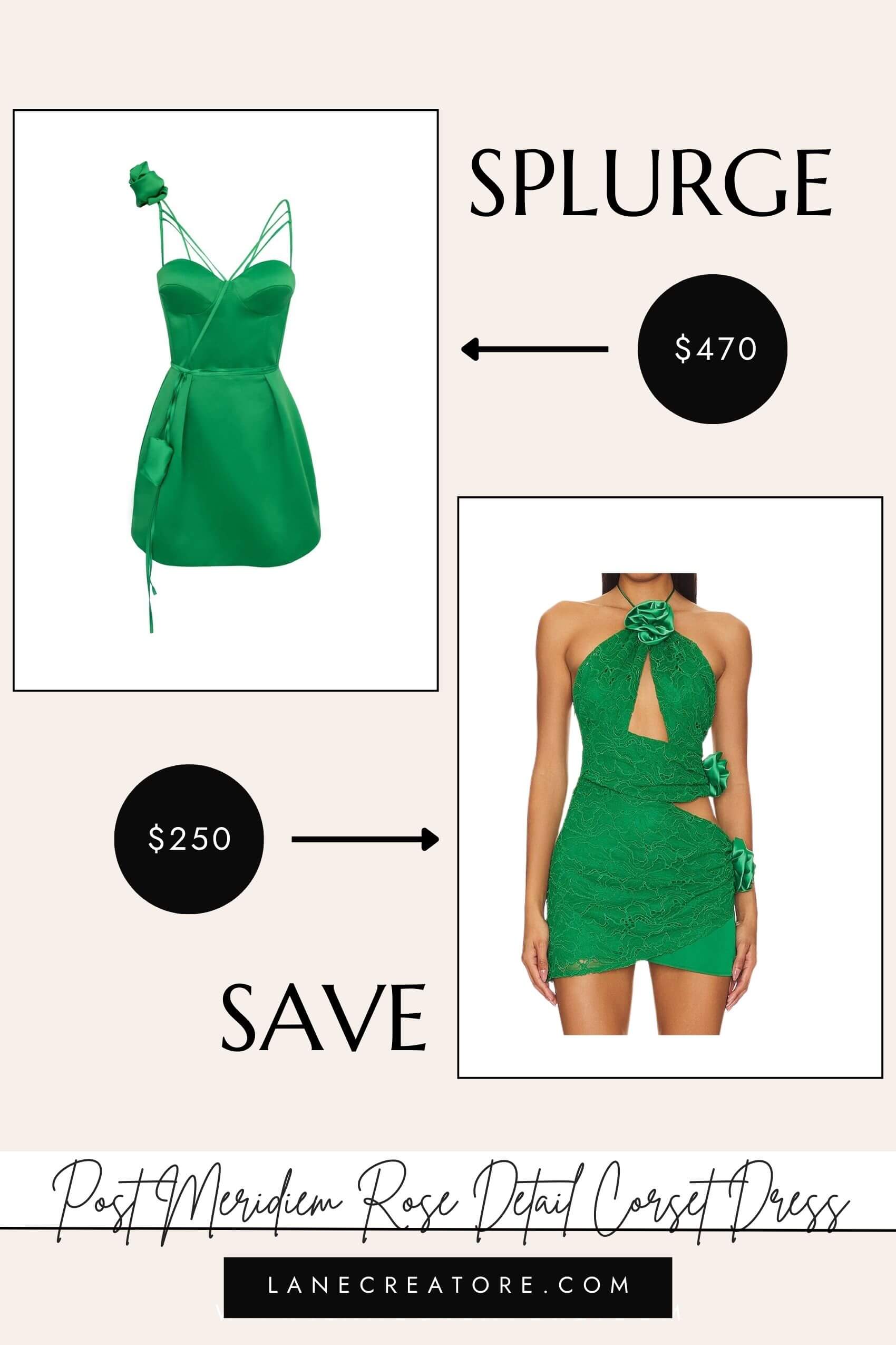 post meridiem green rose dress dupe