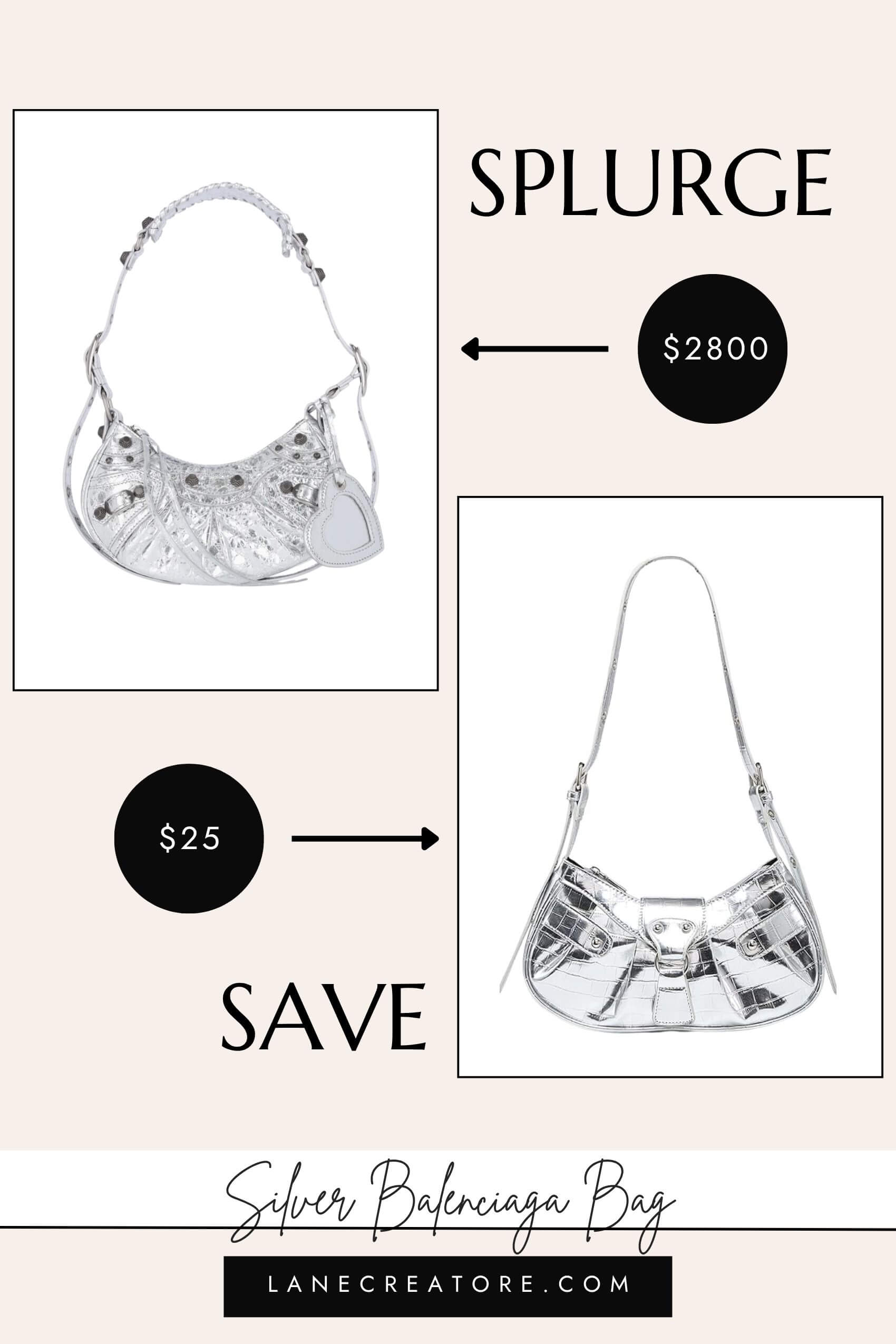 silver balenciaga bag dupe