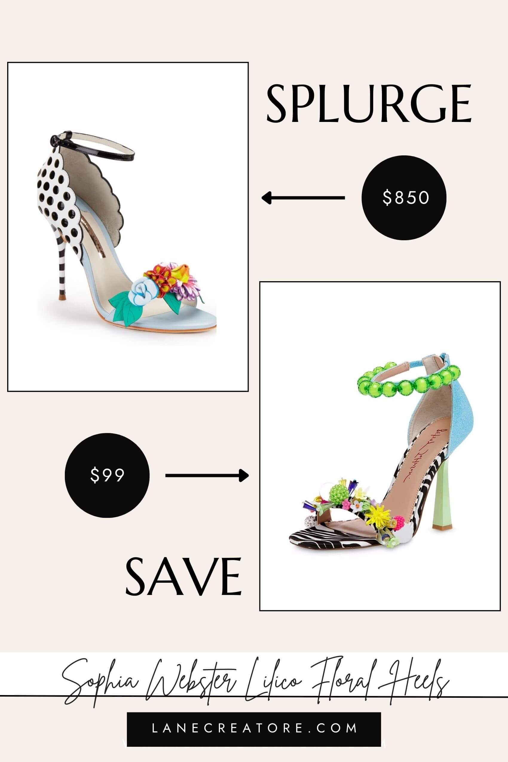 sophia webster floral heels dupes betsey Johnson