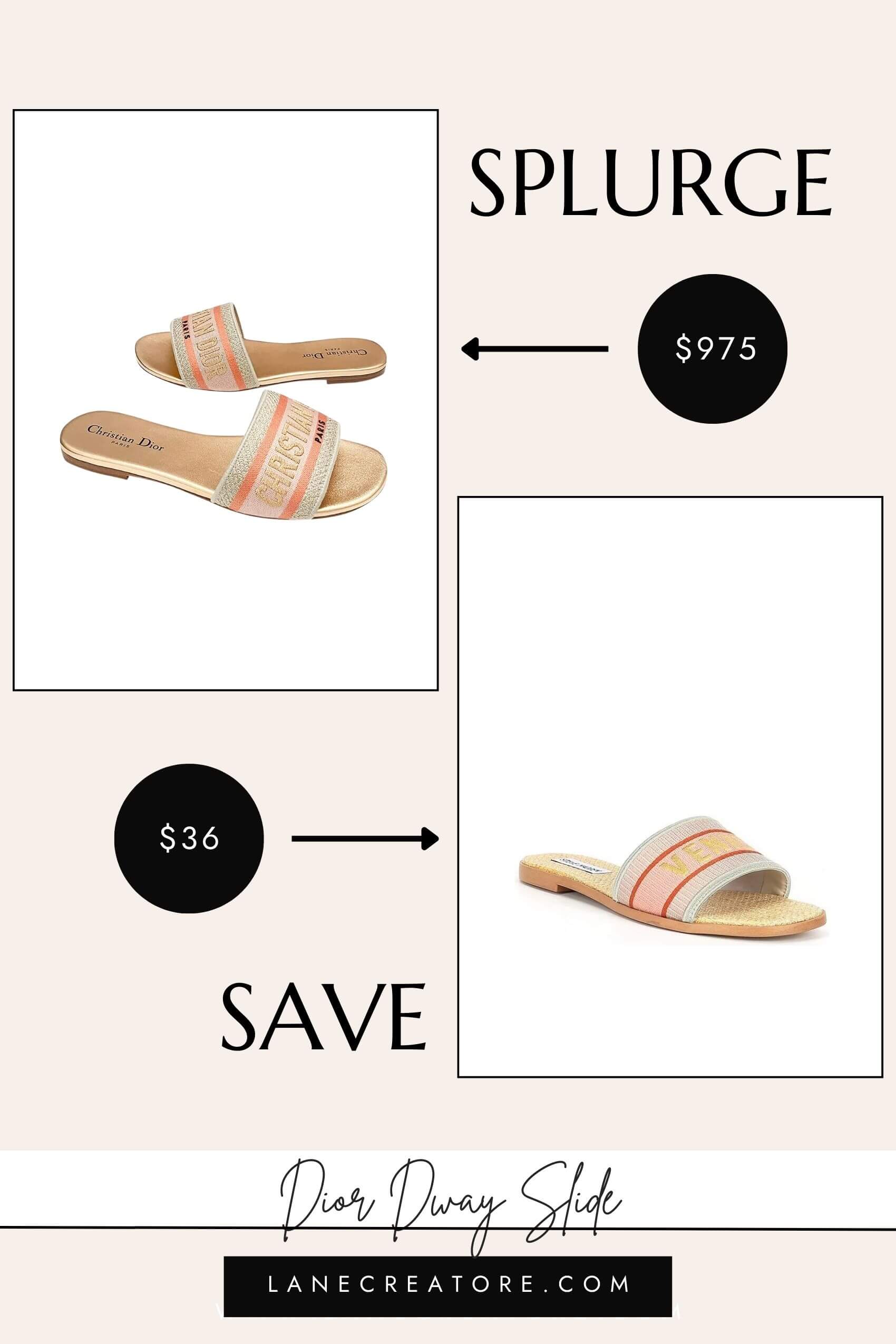 christian dior dway slides dupe