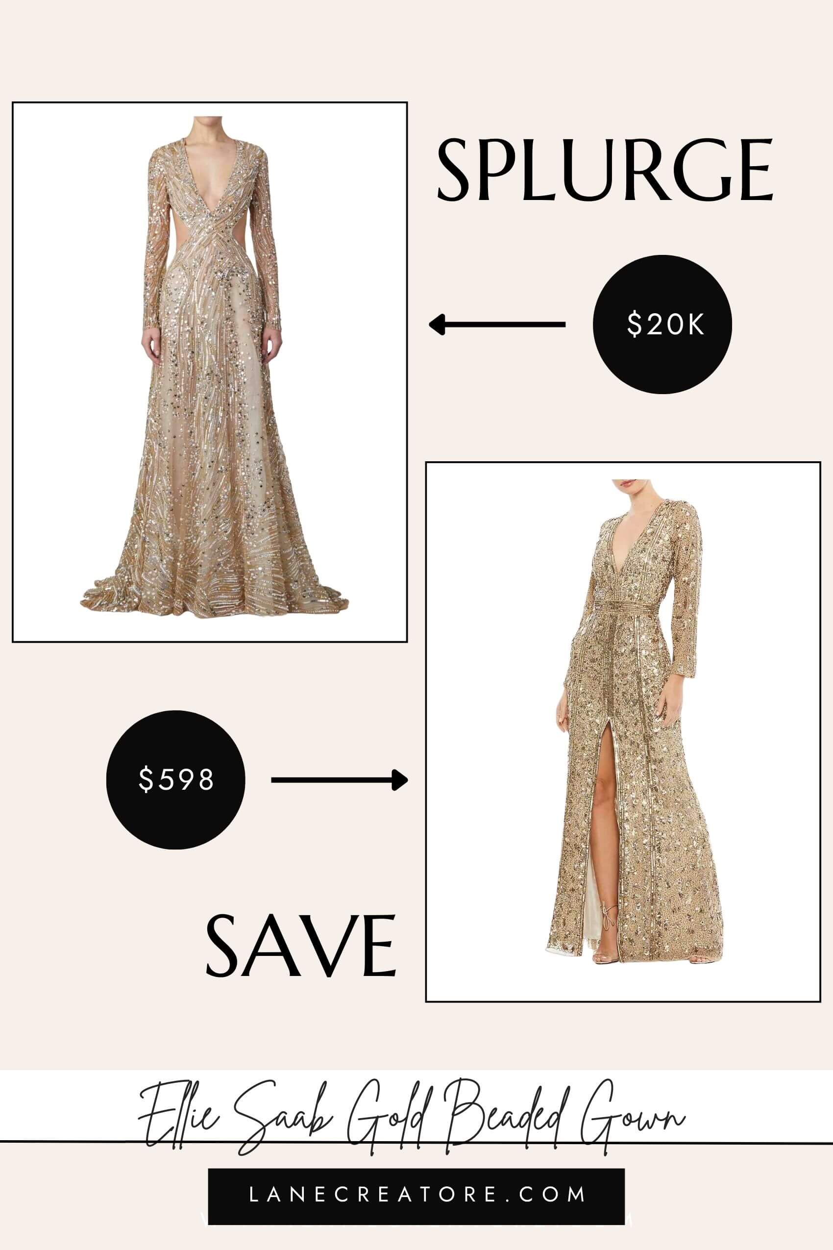 elie saab gold dress dupe