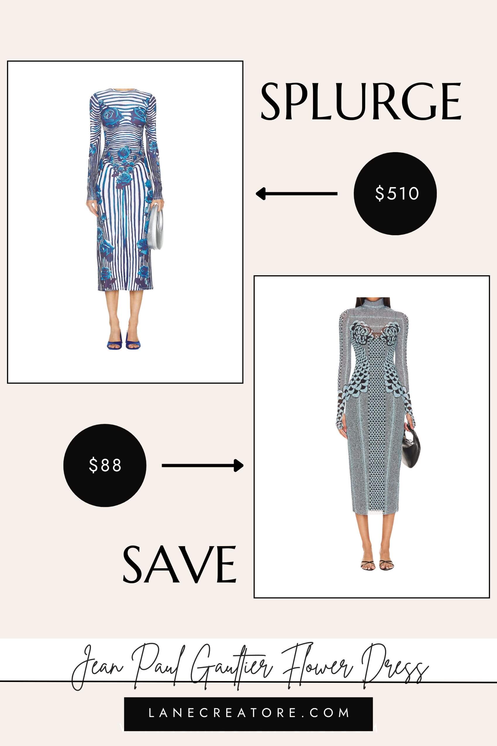 jean paul gaultier flower body dress dupe