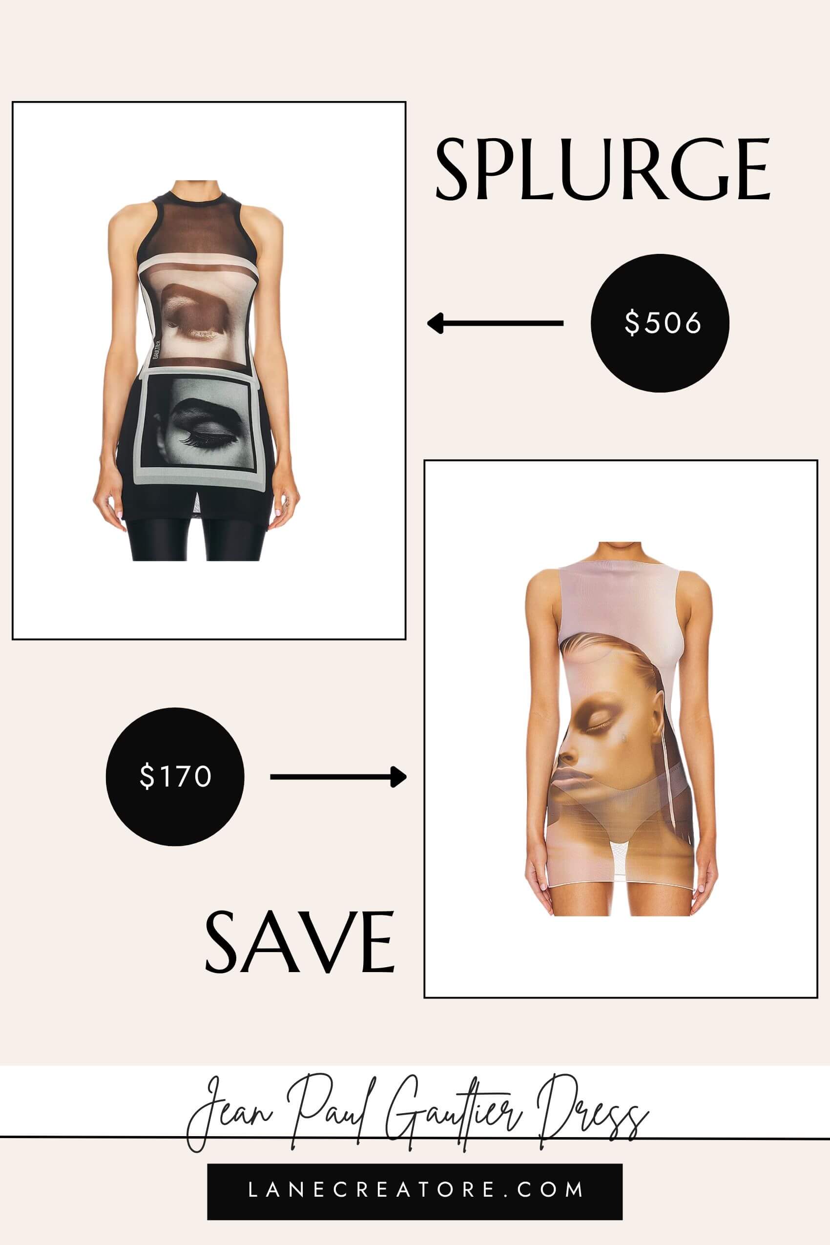 jean paul gaultier mesh mini dress dupe